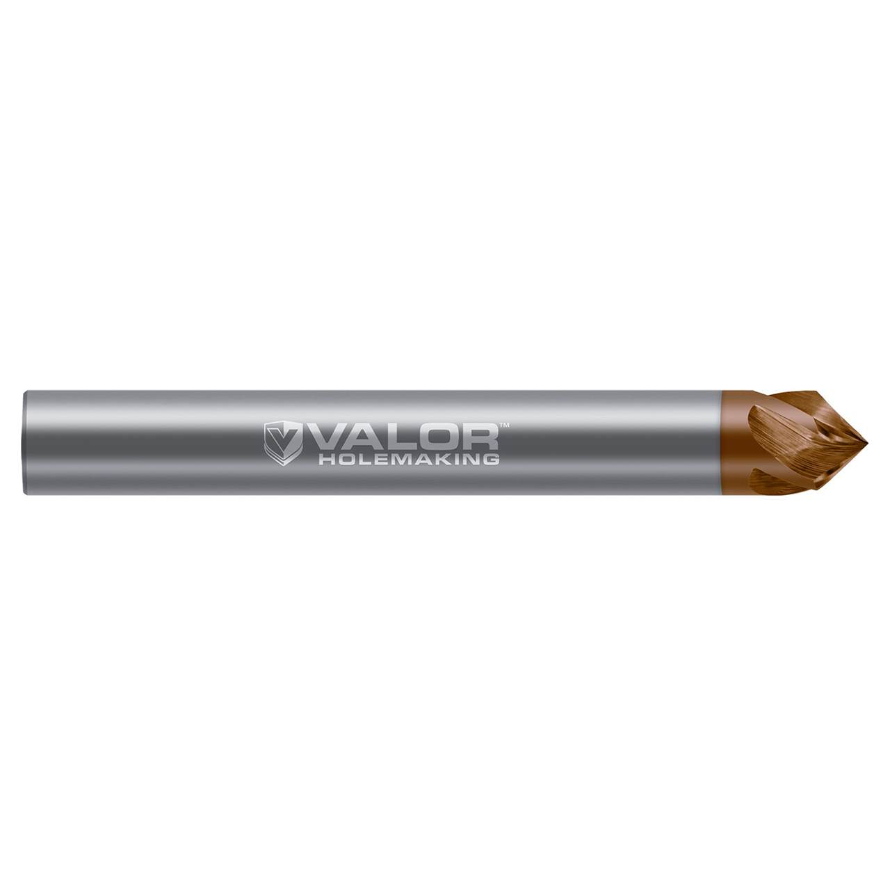 Valor V966684 | 0.5000" (1/2) Shank Diameter x 0.2100" LOC x 3.0000" (3) OAL 45 Degree Angle Per Side 3 Flute Uncoated Chamfer Mill
