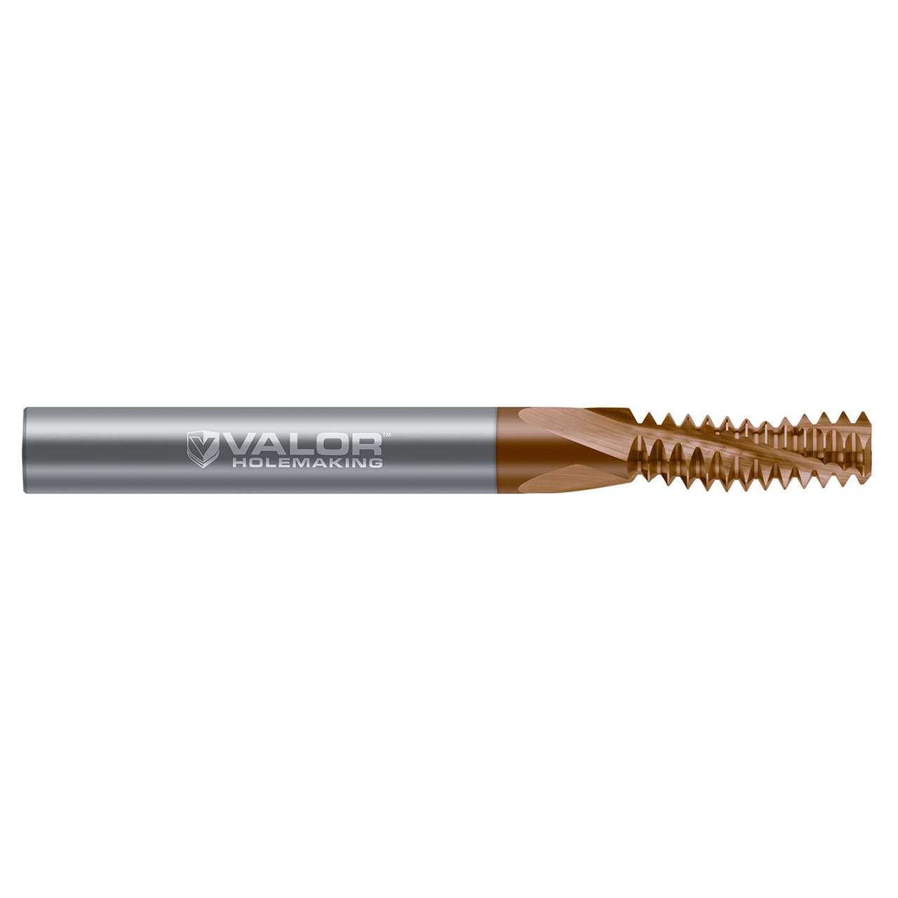 Valor V794382 | 0.2350" Cutter Diameter x 0.2500" (1/4) Shank x 0.6250" (5/8) LOC 3 Flute Uncoated Helical Flute Thread Mill