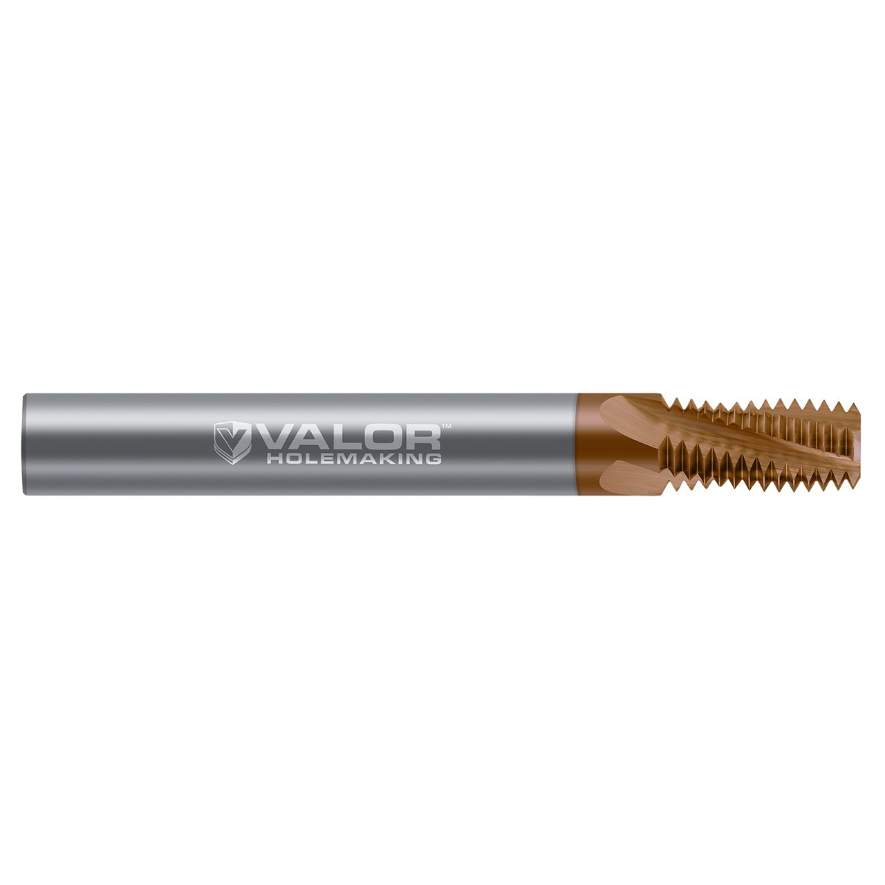 Valor V175728-X | 0.620" Cutter Diameter x 0.625" (5/8) Shank x 1.125" (1-1/8) LOC 4 Flute Val-Max X Coated Helical Flute Thread Mill