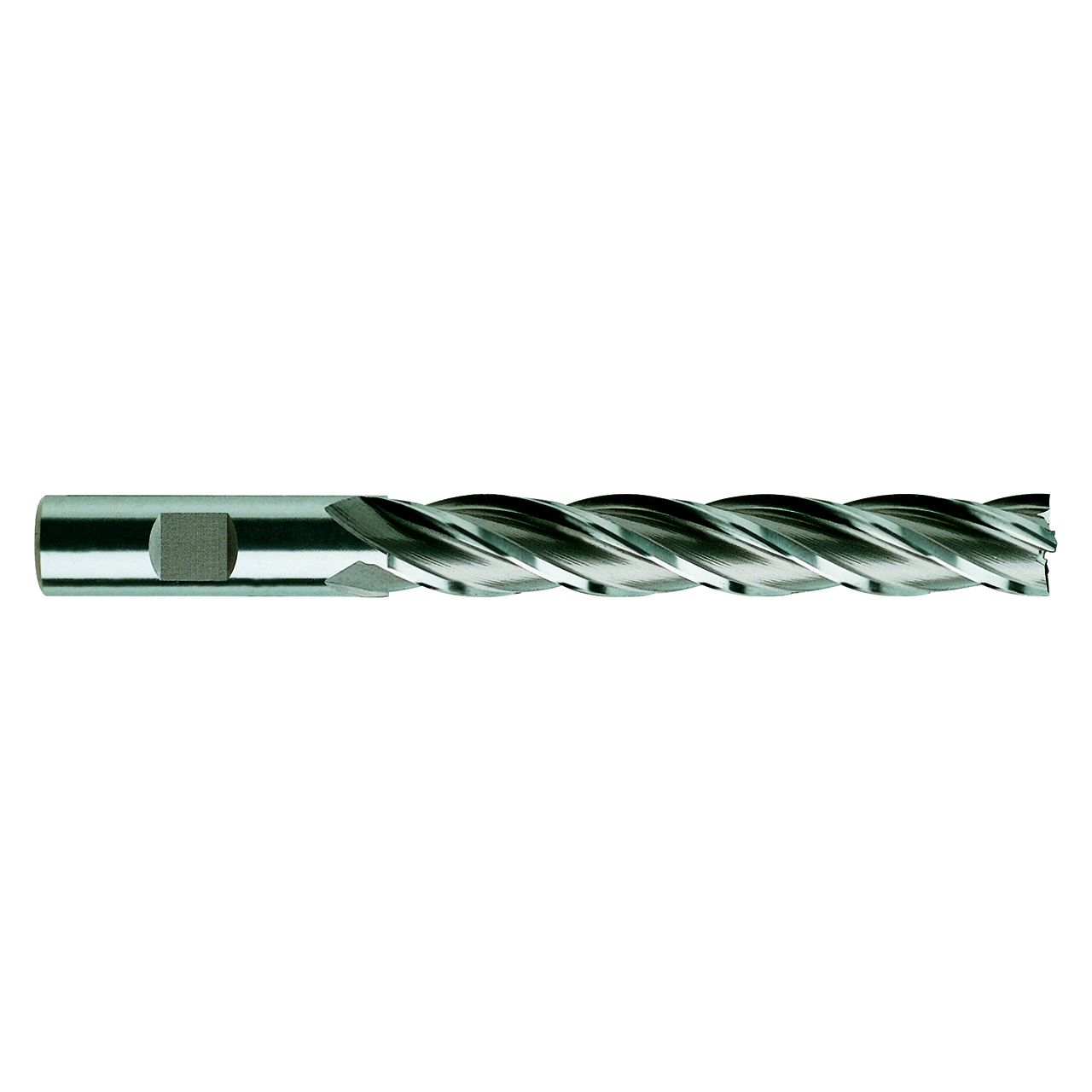 YG1 09212HE | 1-1/2" Diameter x 1-1/4" Shank x 8" LOC x 10-1/2" OAL x 30 Degree Helix Angle 6 Flute AlTiN Coated HSS E1175 Extra Long Square End Mill