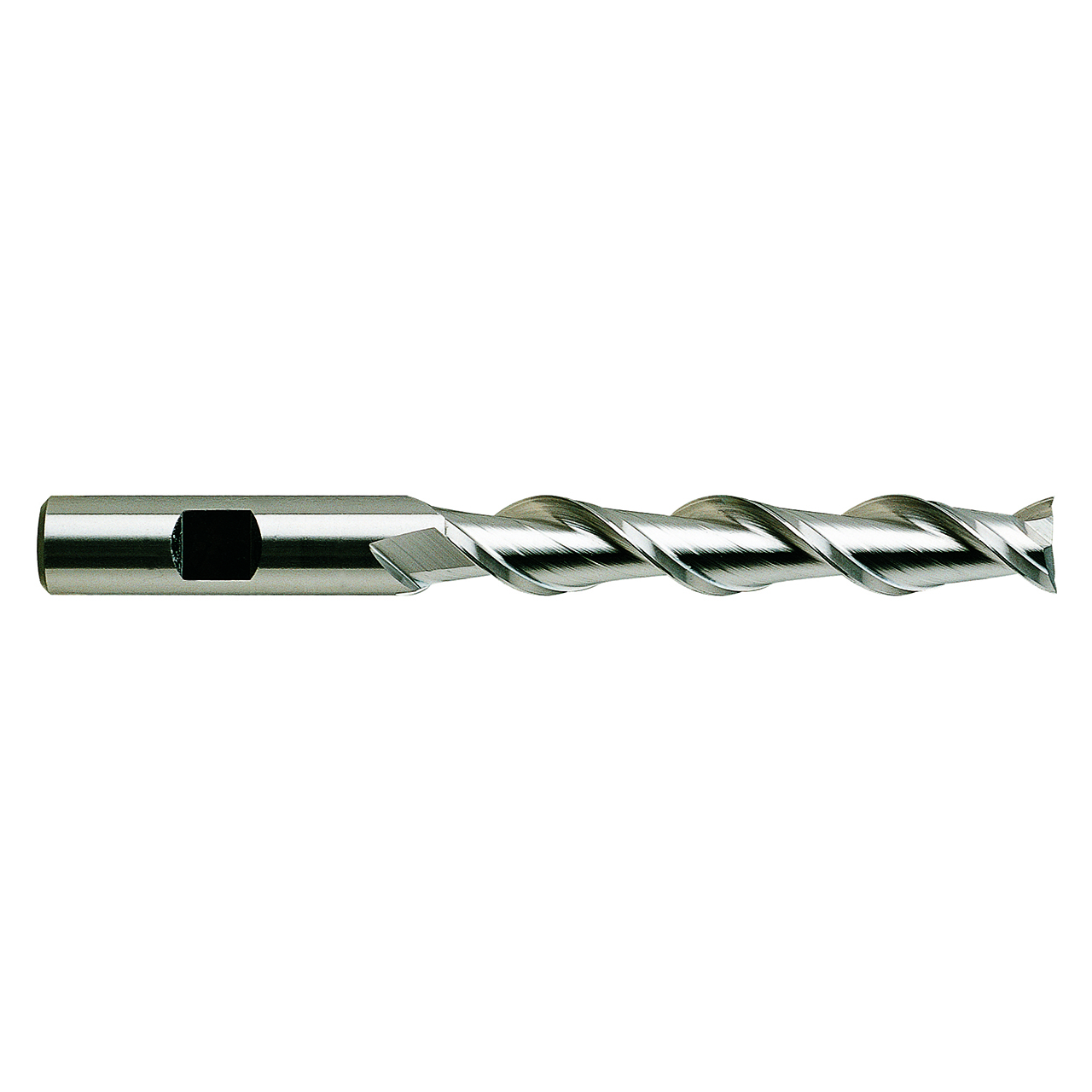 YG1 19047HE | 1/4" Diameter x 3/8" Shank x 1-3/4" LOC x 3-9/16" OAL x 42 Degree Helix Angle 2 Flute AlTiN Coated HSS E1072 Extra Long Square End Mill