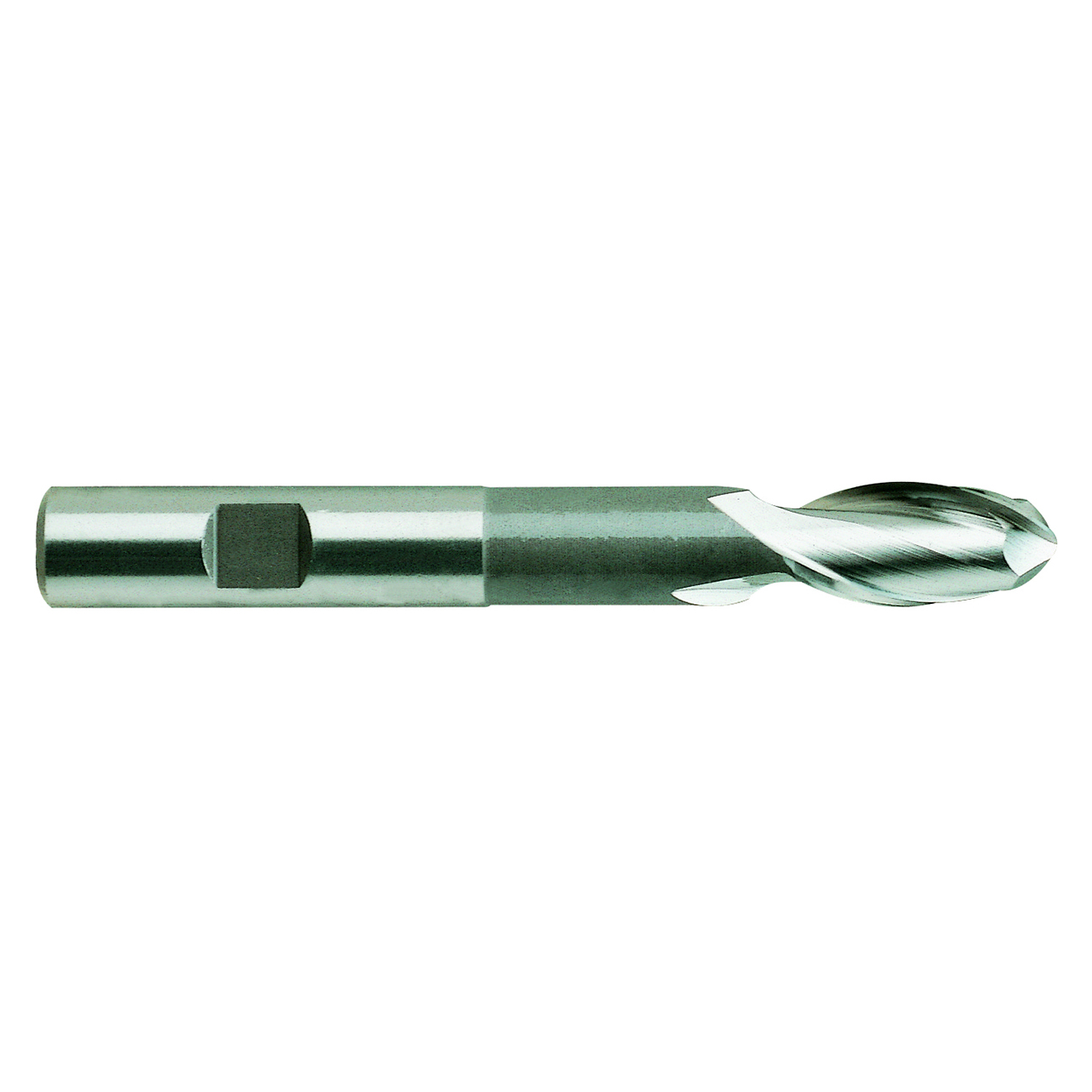 YG1 42047 | 0.2500" Diameter x 0.3750" Shank x 0.6250" LOC x 3.0625" OAL x 0.1250" Nose Radius 2 Flute Bright Coated HSS Single Ended Ball Nose End Mill