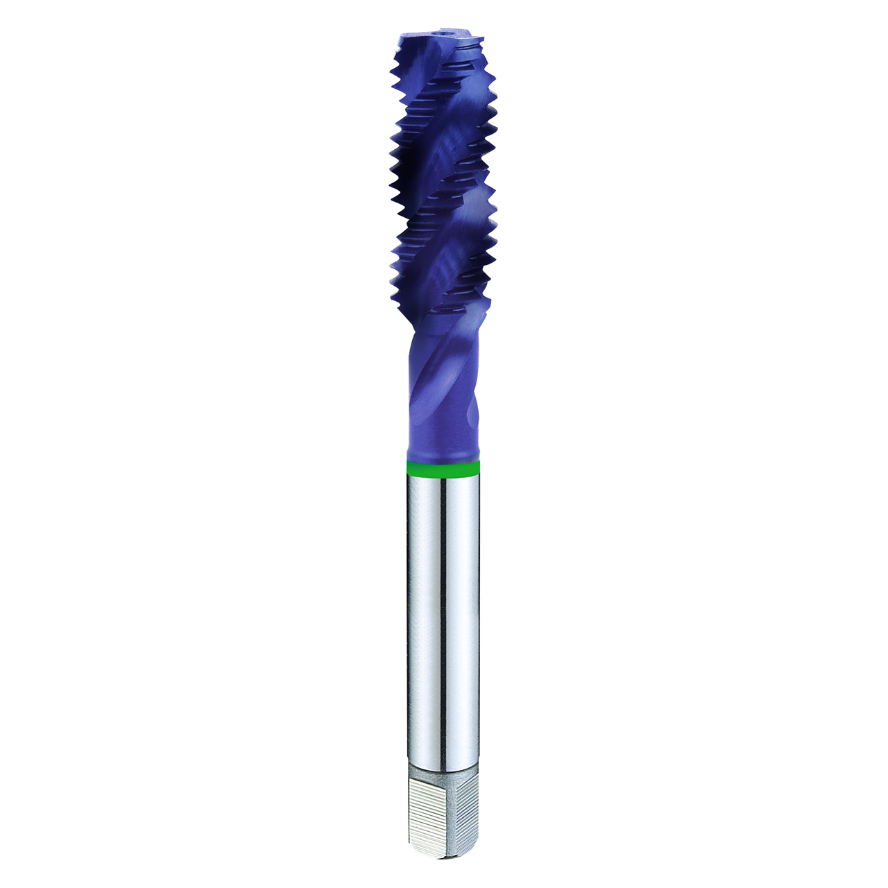 YG1 TCB703C | UNC 3/4-10 Size 14.99mm Shank x 21.01mm Thread Length x 107.95mm OAL x 45 Degree Helix Angle H3 4 Flute TICN Coated HSS-E TCB-C Spiral Flute Bottom Tap