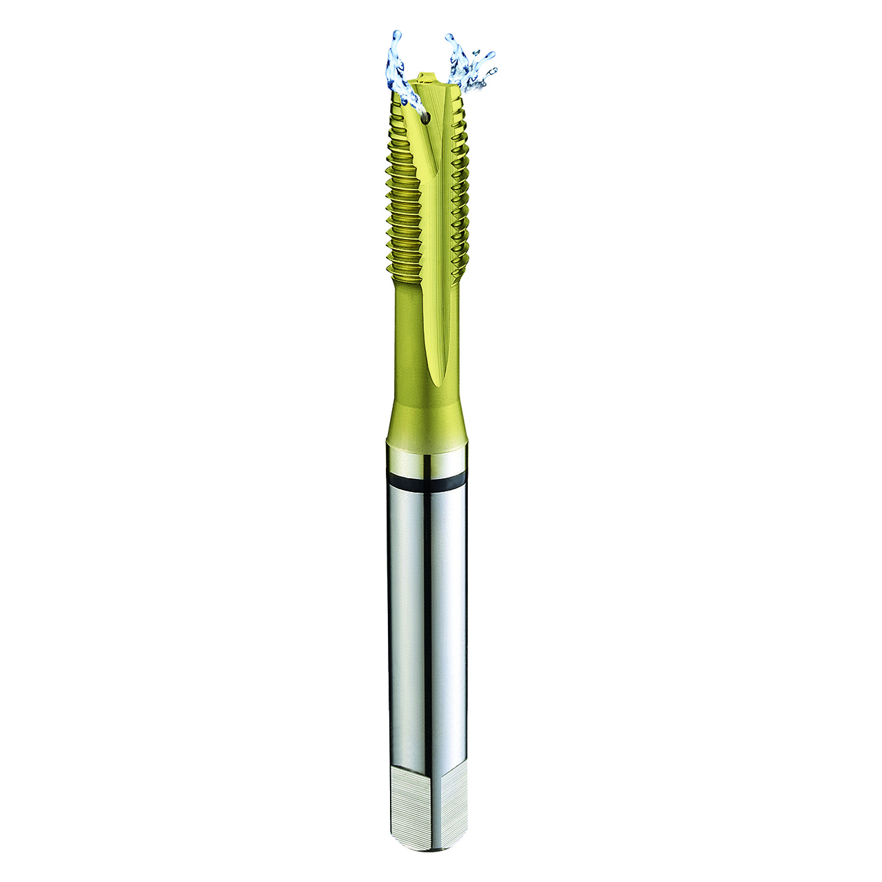 YG1 TH315N | M6x1 Size 0.2362" Diameter x 0.2550" Shank x 2.5000" OAL 3 Flute TIN Coated HSS-EX Spiral Point Tap