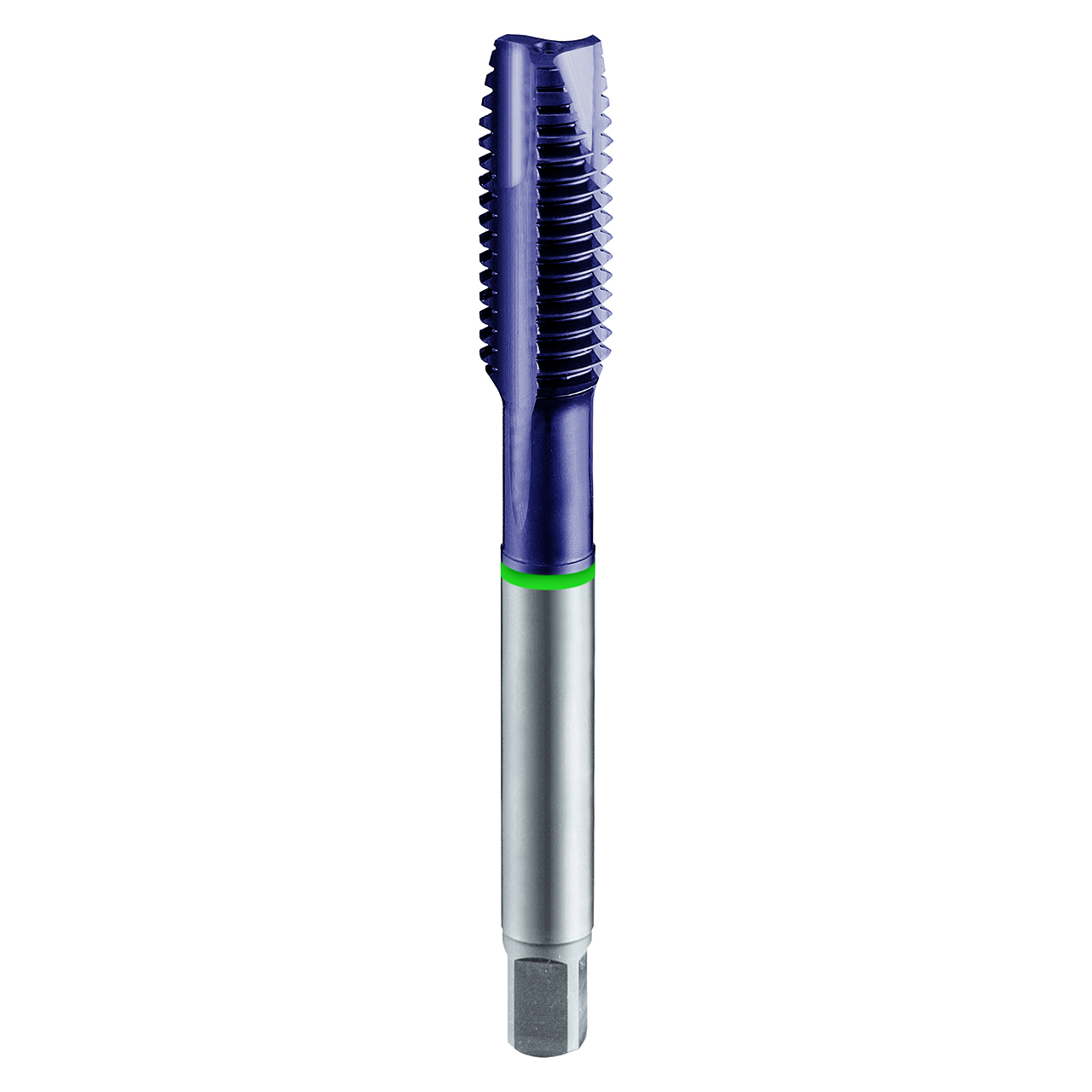 YG1 T2242C | UNC #6-32 Size 3.58mm Shank x 7.01mm Thread Length x 50.80mm OAL x 40 Degree Helix Angle H2 3 Flute TiCN Coated HSS-E T2-C Spiral Flute Tap