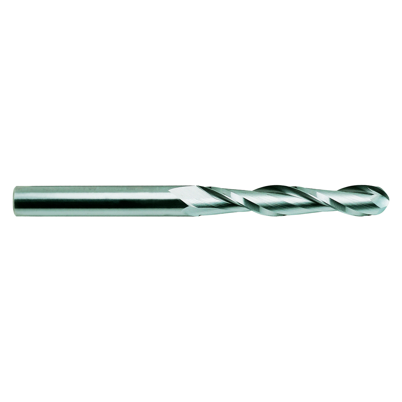 YG1 50584TE | 3/8" Diameter x 3/8" Shank x 1-1/8" LOC x 3" OAL x 3/16" Radius x 30 Degree Helix Angle 2 Flute TiALN-E Coated Carbide E5014 Ball End Mill