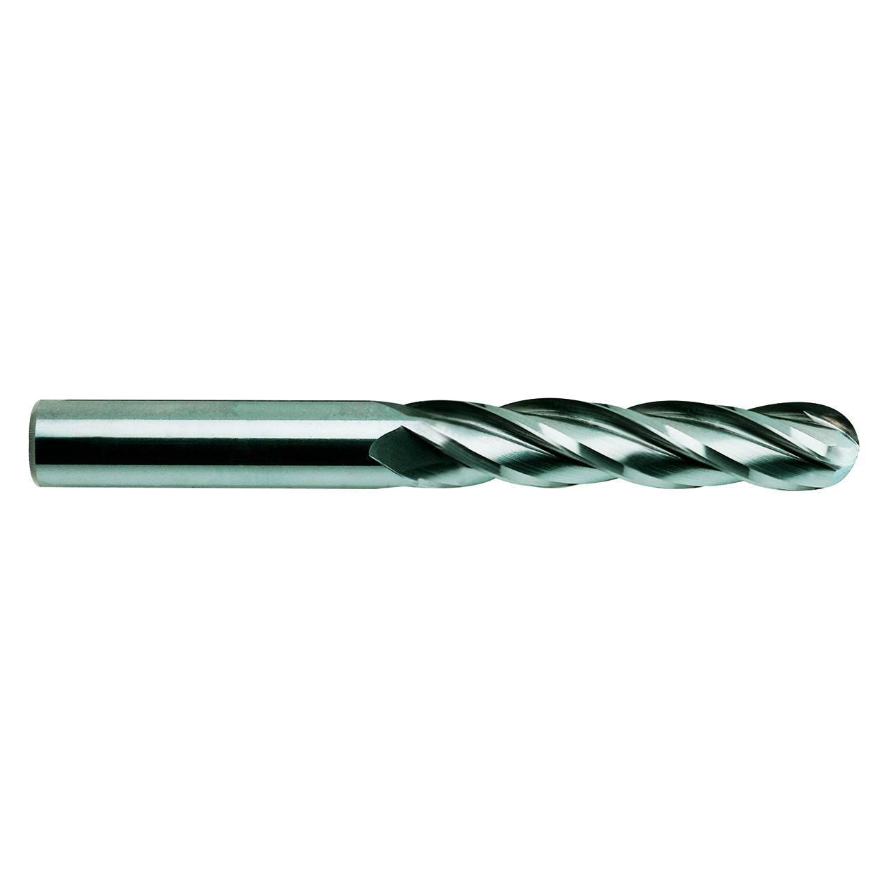 YG1 53901TF | 0.250" Diameter x 0.250" Shank x 1.500" LOC x 6.000" OAL x 30 Degree Helix Angle 4 YG Tylon F Coated Carbide Ball End Mill