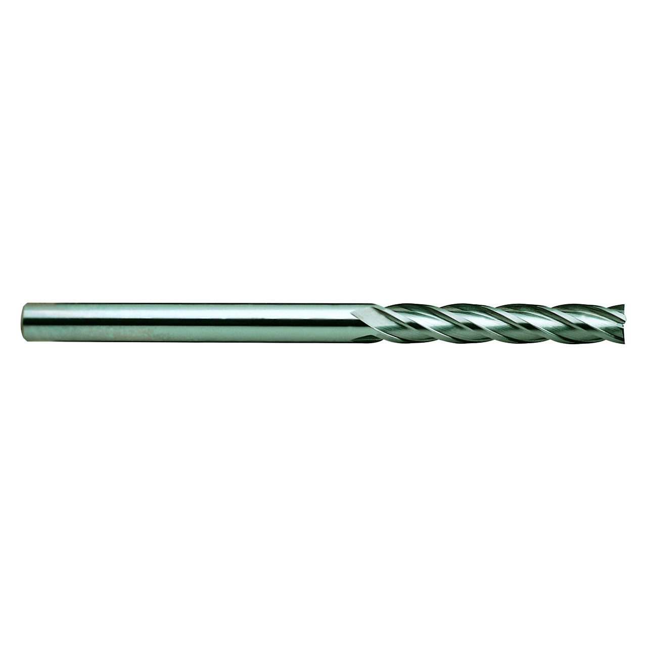 YG1 55904TF | 3/16" Diameter x 3/16" Shank x 1" LOC x 4" OAL x 30 Degree Helix Angle 4 Flute YG Tylon F Coated Carbide E5065 Square End Mill