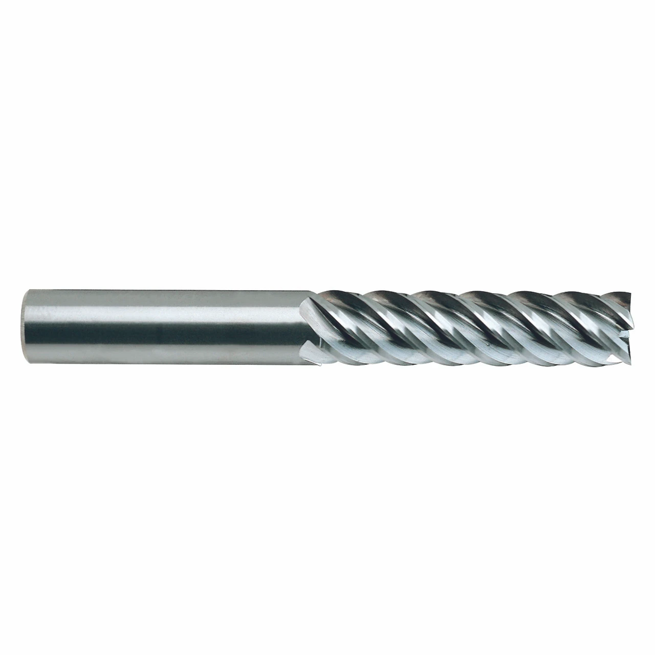 YG1 58584 | 0.375" Diameter x 0.375" Shank x 1.500" LOC x 4.000" OAL x 45 Degree Helix Angle 5 Bright Coated Carbide Square End Mill