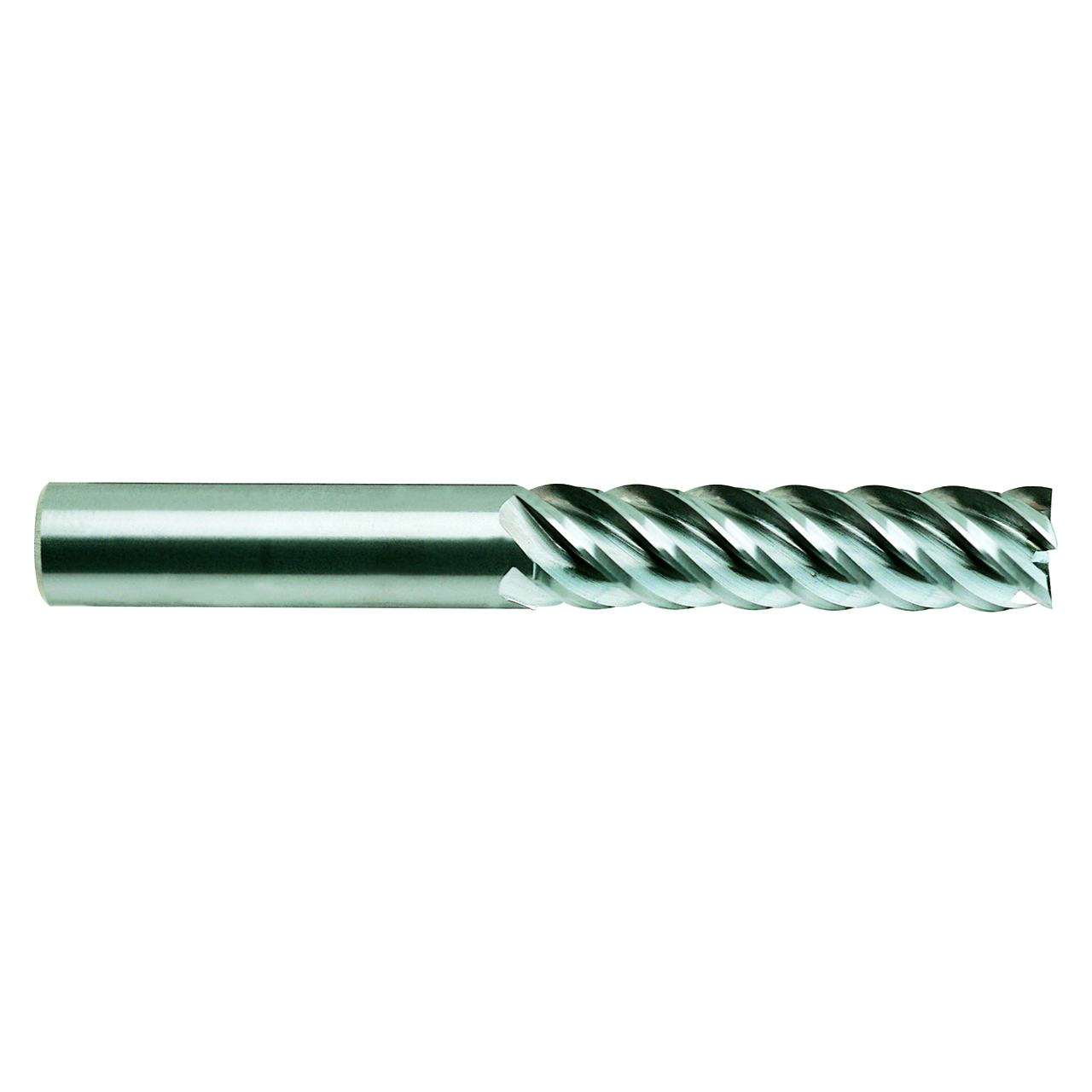 YG1 58584TH | 3/8" Diameter x 3/8" Shank x 1-1/2" LOC x 4" OAL x 45 Degree Helix Angle 5 Flute Hardslick Coated Carbide E5068 Square End Mill