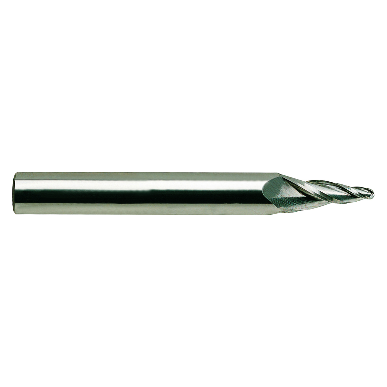 YG1 88572 | 3/16" Diameter x 3/8" Shank x 1-3/4" LOC x 3-1/2" OAL x 0.093" Radius x 1 Degree Center Line Angle 3 Flute Bright Coated Carbide E5078 Tapered End Mill