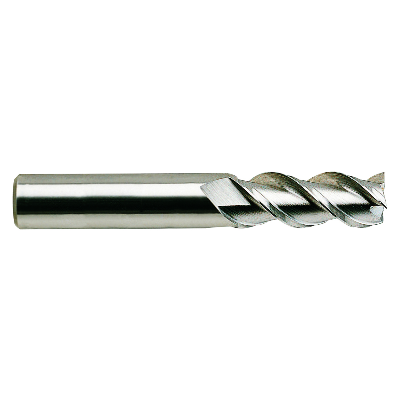 YG1 34600TN | 1" Diameter x 1" Shank x 1-1/2" LOC x 4" OAL x 45 Degree Helix Angle 3 Flute TiN Coated Carbide E5243 Square End Mill