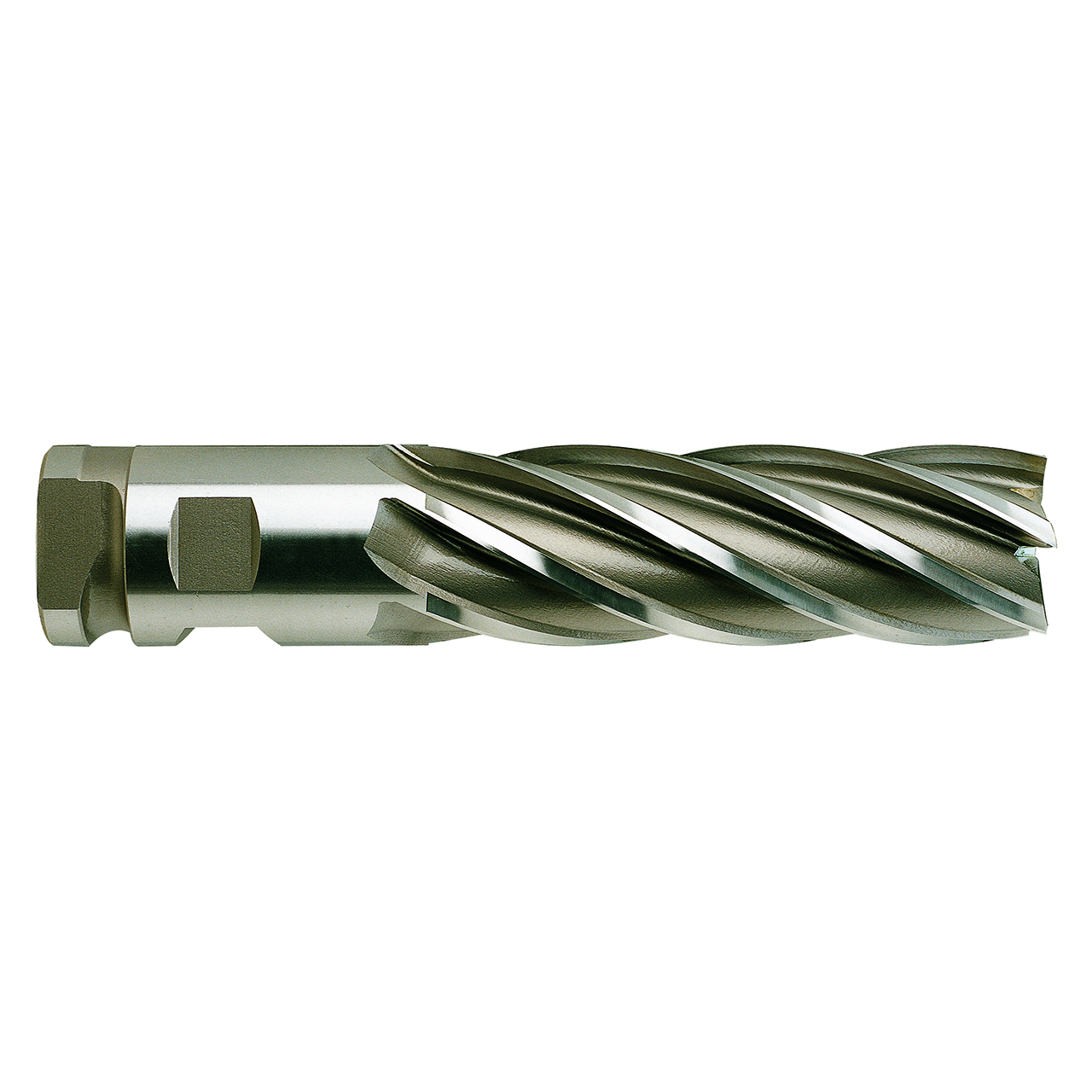 YG1 10489CE | 2" Diameter x 2" Shank x 6" LOC x 9-3/4" OAL x 30 Degree Helix Angle 6 Flute TiAIN E Coated HSSCo8 E2100 Square End Mill
