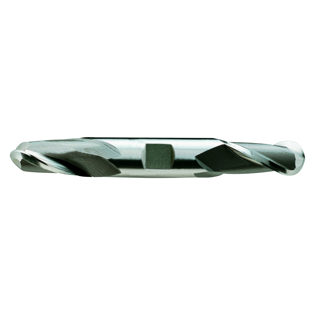 YG1 45321CF | 1/2" Diameter x 1/2" Shank x 13/16" LOC x 3-3/4" OAL x 1/4" Radius x 30 Degree Helix Angle 2 Flute TiAIN F Coated HSSCo8 E2112 Double Ended Ball Nose End Mill