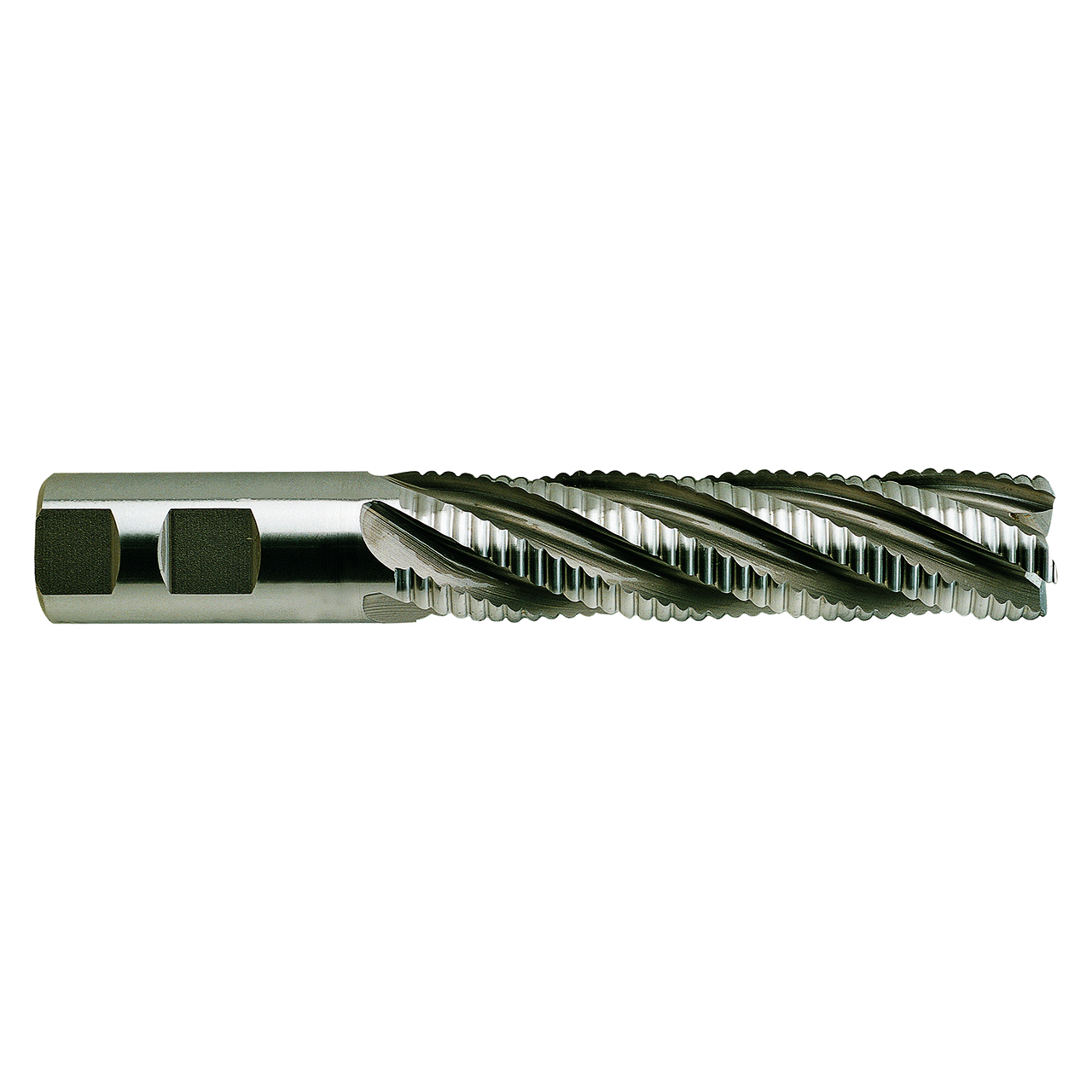 YG1 65445 | 1.2500" Diameter x 1.2500" Shank x 6.5000" OAL x 4.0000" LOC 6 Flute Bright Coated HSSCo8 Tooth Rougher Square End Mill