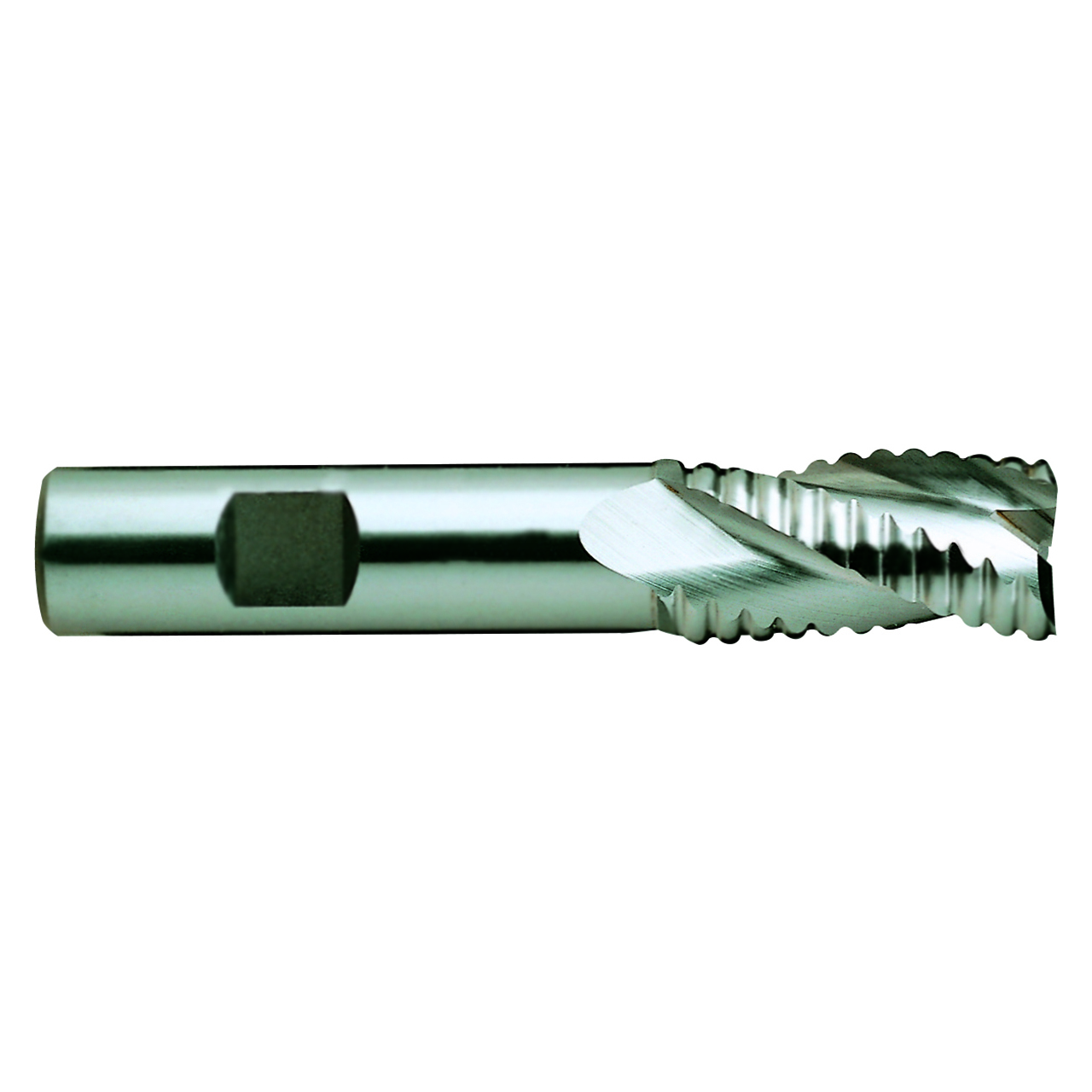 YG1 66445 | 1-1/4" Diameter x 1-1/4" Shank x 2" LOC x 4-1/2" OAL x 37 Degree Helix Angle 3 Flute Bright Coated HSSCo8 E2191 Tooth Rougher Square End Mill