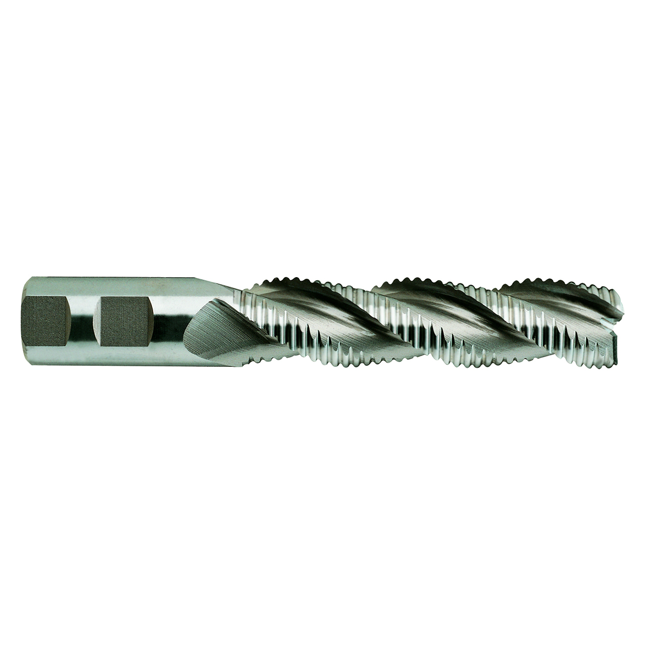 YG1 67337CN | 5/8" Diameter x 5/8" Shank x 2-1/2" LOC x 4-5/8" OAL x 37 Degree Helix Angle 3 Flute TiN Coated HSSCo8 E2192 Tooth Rougher Square End Mill