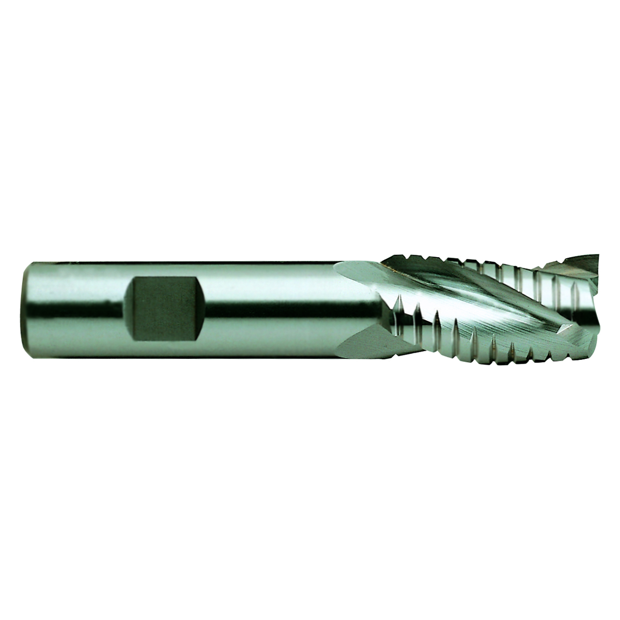 YG1 73337 | 5/8" Diameter x 5/8" Shank x 1-5/8" LOC x 3-3/4" OAL x 30 Degree Helix Angle 4 Flute Bright Coated HSSCo8 E2248 Tooth Rougher Square End Mill