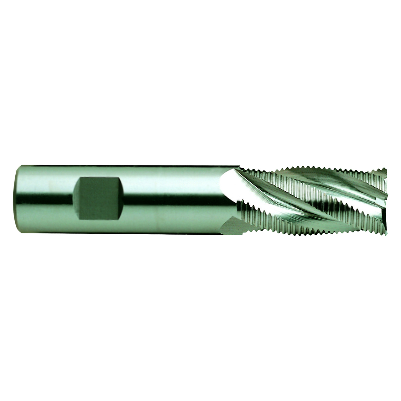 YG1 76422CN | 1" Diameter x 3/4" Shank x 2" LOC x 4-1/4" OAL x 30 Degree Helix Angle 5 Flute TiN Coated HSSCo8 E2085 Tooth Rougher Square End Mill
