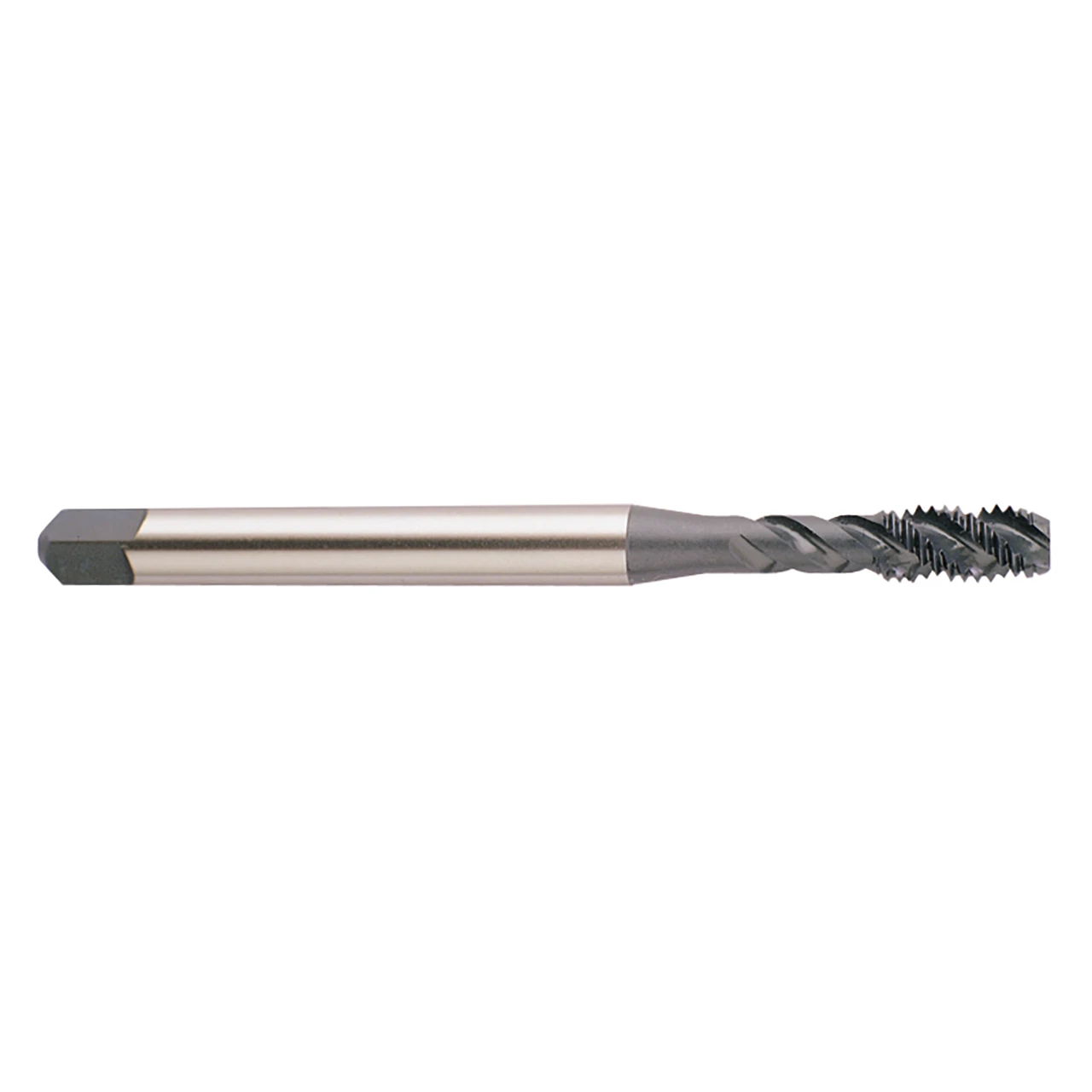 YG1 G0585 | UNF 1/2" - 20 Size x 9.32mm Shank x 11.99mm Thread Length x 100.00mm OAL x 45 Degree Helix Angle H5 3 Flute Bright Coated HSS-V G0 Spiral Flute Bottom Tap
