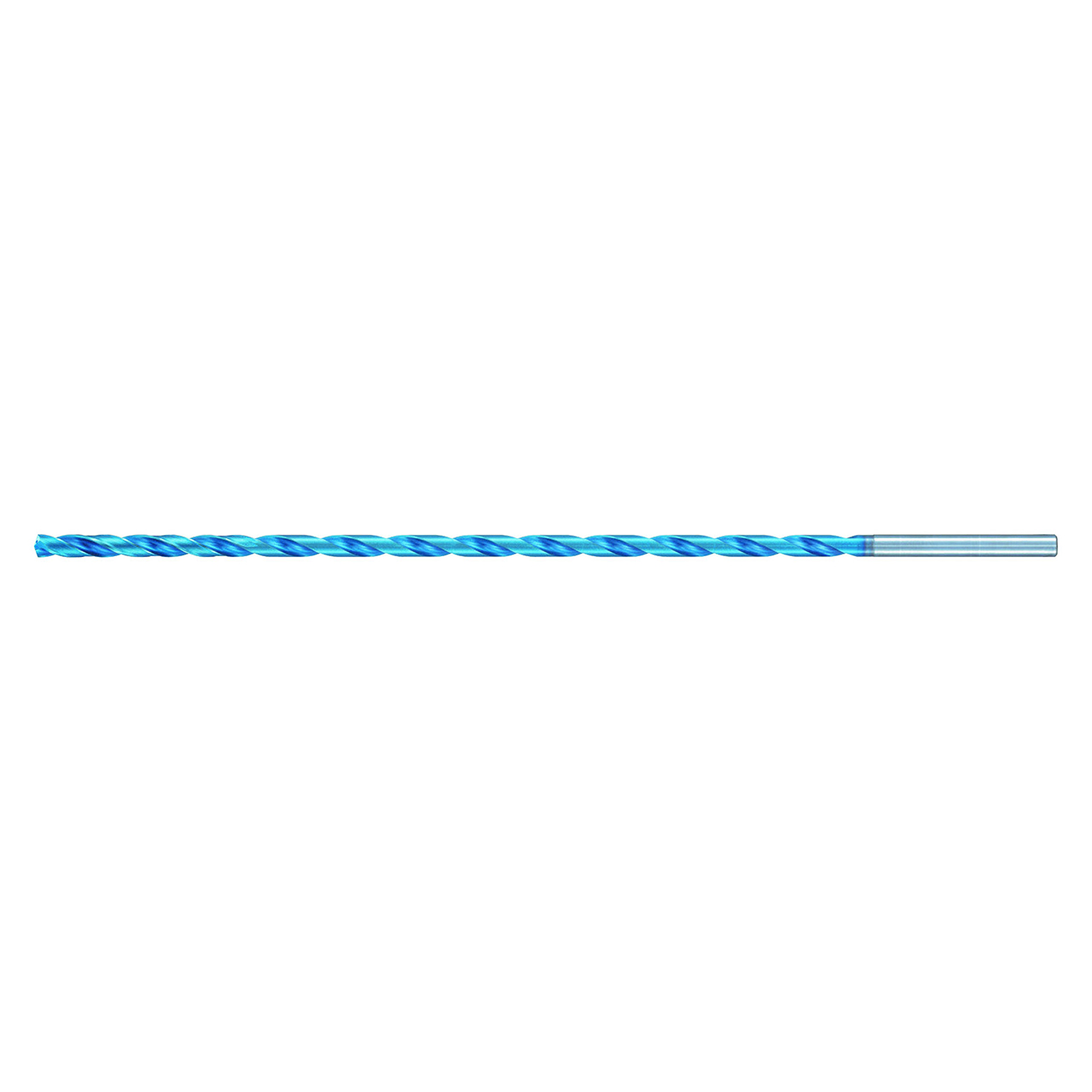 Nachi 0732299 | 4.40mm Diameter x 5.00mm Shank x 199.00mm OAL 2 Flute Aqua EX Coated Carbide Extra Long Drill Bit