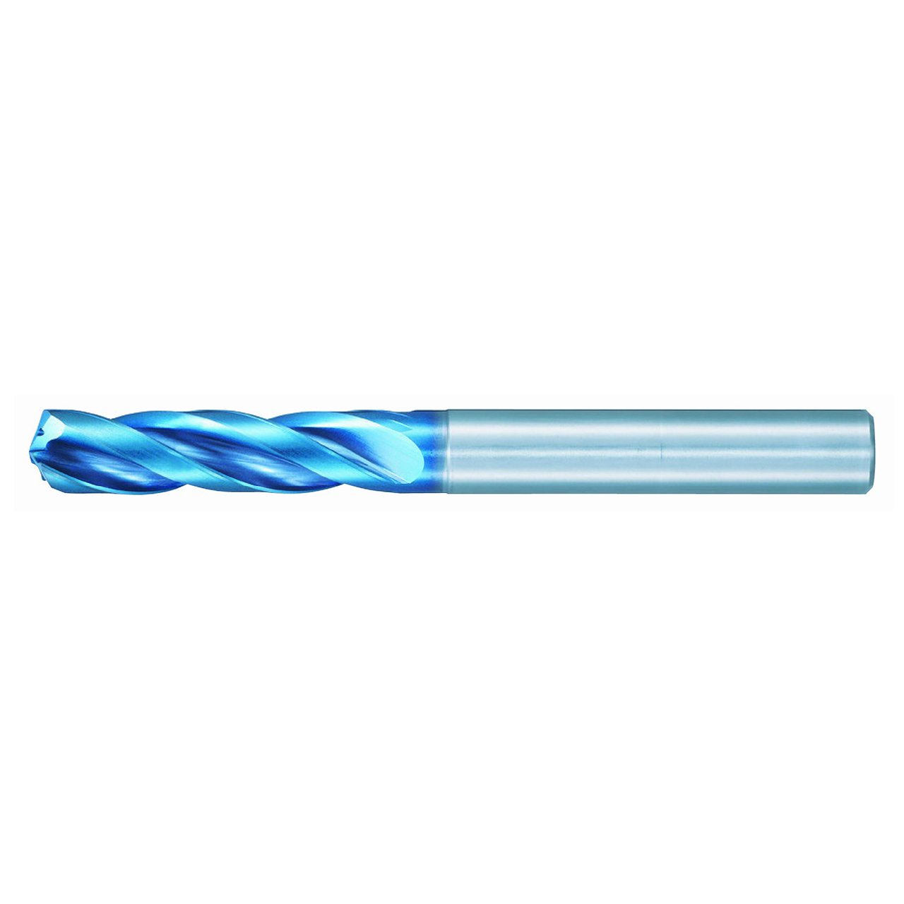 Nachi 0728752 | 7.70mm Diameter x 8.00mm Shank x 94.00mm OAL 3 Flute Aqua EX Coated Solid Carbide Flute Drill Bit