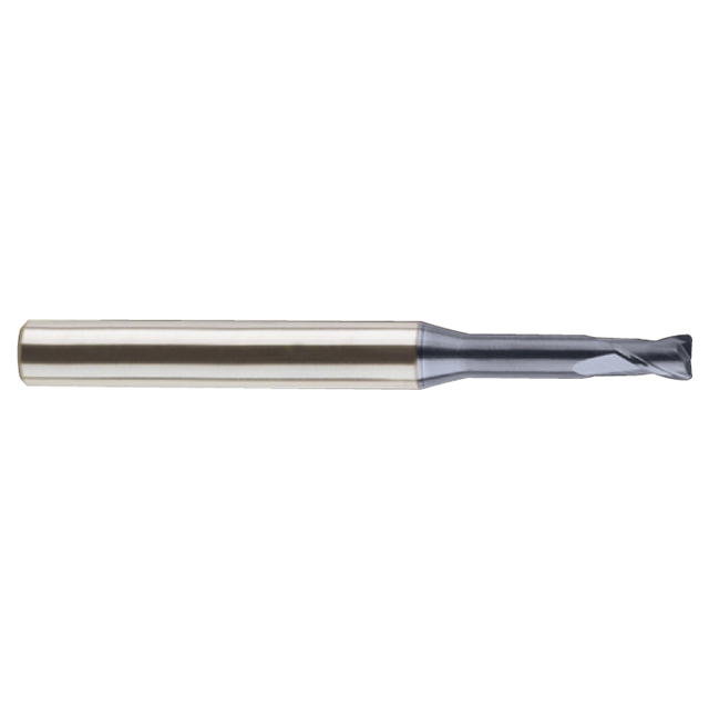 YG1 GMF22927 | 3/64" Diameter x 3/16" Shank x 1/16" LOC x 2" OAL x 30 Degree Helix Angle 2 Flute Y-Coated Carbide GMF22 Square End Mill