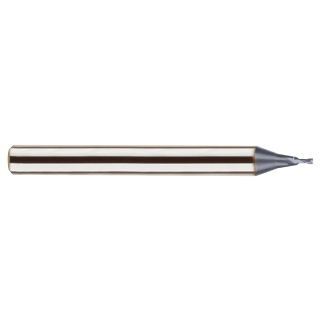 YG1 GMF23933 | 0.024" Diameter x 1/8" Shank x 0.047" LOC x 1-1/2" OAL x 30 Degree Helix Angle 2 Flute Y-Coated Carbide GMF23 Square End Mill