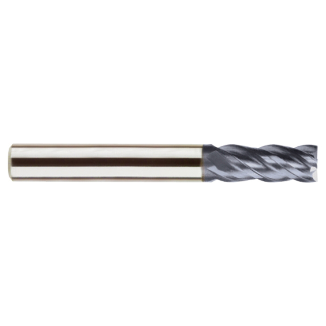 YG1 SEME71040 | 4.00mm Diameter x 6.00mm Shank x 10.00mm LOC x 50.00mm OAL x 30 Degree Helix Angle 4 Flute Y-Coated Carbide SEME71 Square End Mill