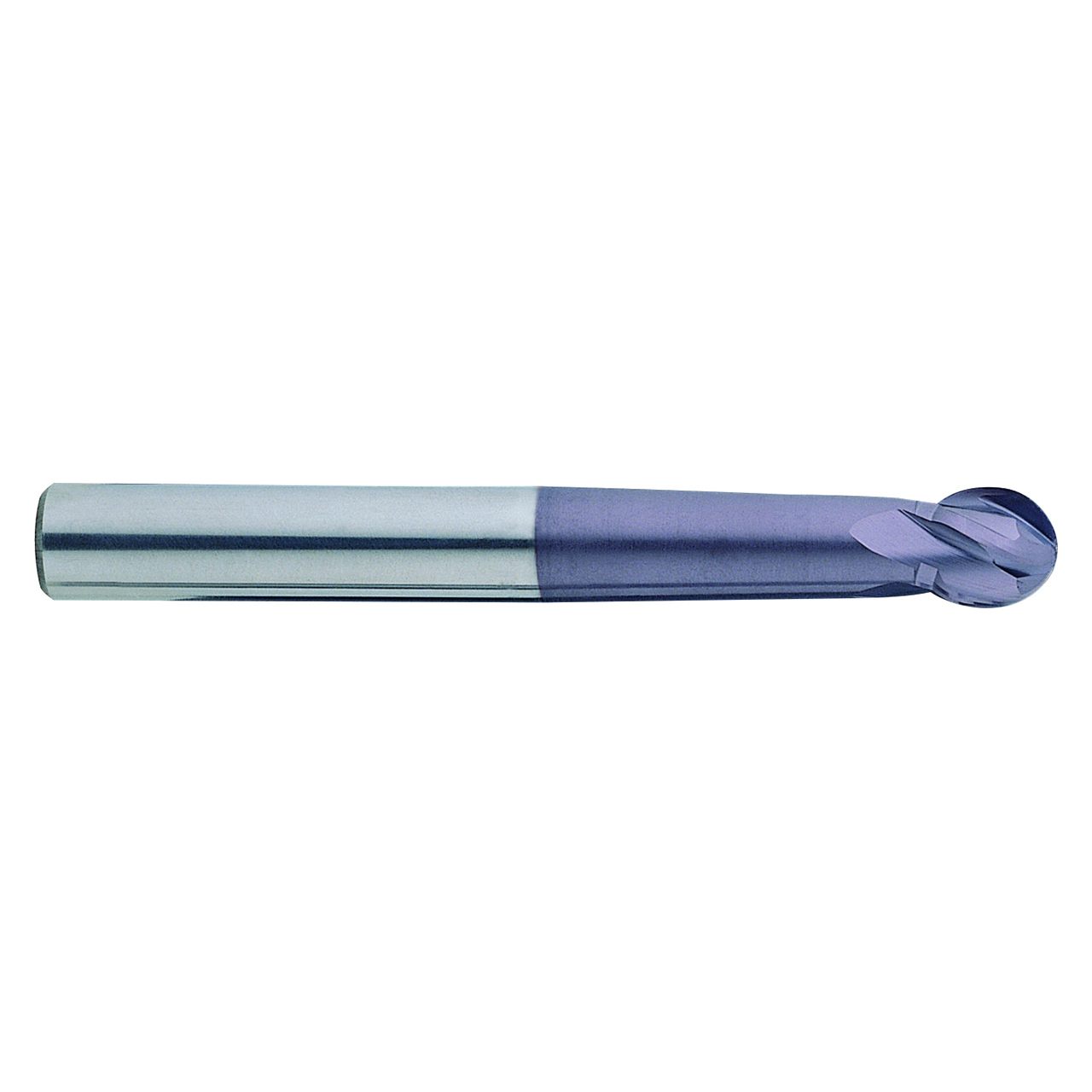 YG1 EM673050 | 5.00mm Diameter x 6.00mm Shank x 6.00mm LOC x 80.00mm OAL x 2.50mm Radius x 30 Degree Helix Angle 4 Flute ALTiN Coated Carbide Ball Nose End Mill