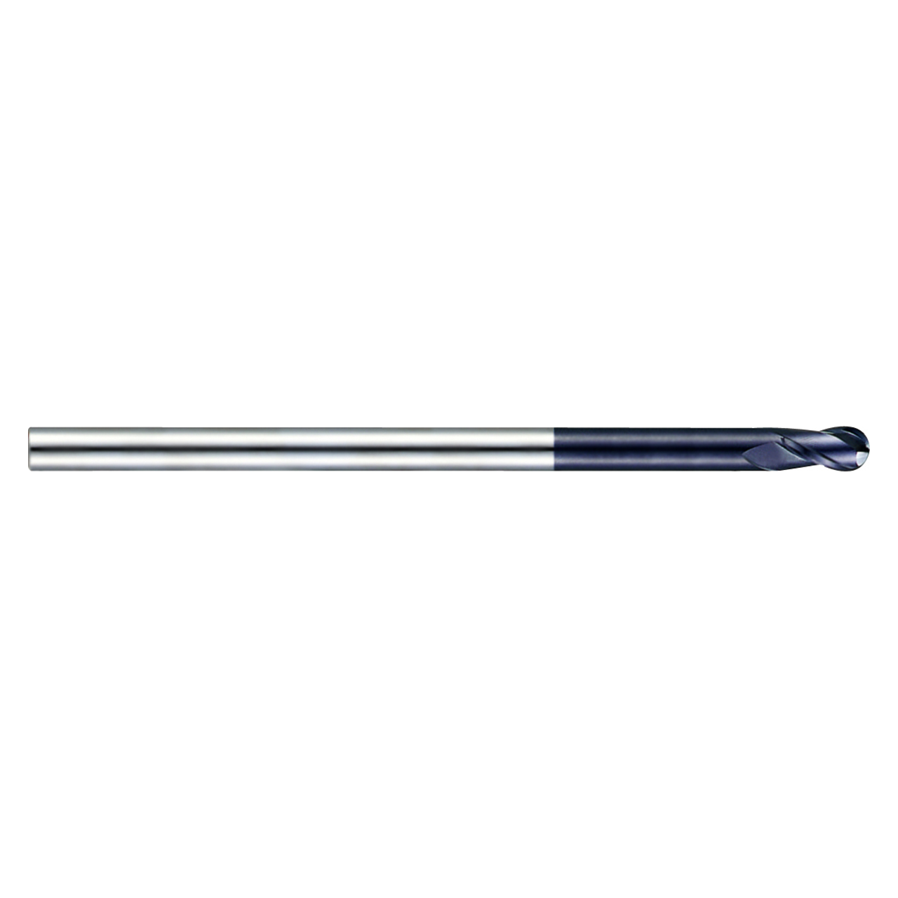YG1 EM838160 | 16.00mm Diameter x 16.00mm Shank x 30.00mm LOC x 250.00mm OAL x 8.00mm Radius x 30 Degree Helix Angle 2 Flute ALTiN Coated Carbide Ball End Mill