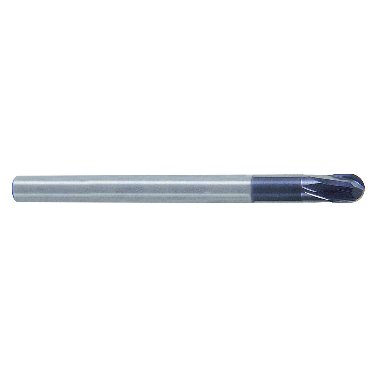 YG1 EM868050 | 5.00mm Diameter x 6.00mm Shank x 5.00mm LOC x 80.00mm OAL x 2.50mm Radius x 15 Degree Helix Angle 2 Flute ALTiN Coated Carbide Ball Nose End Mill
