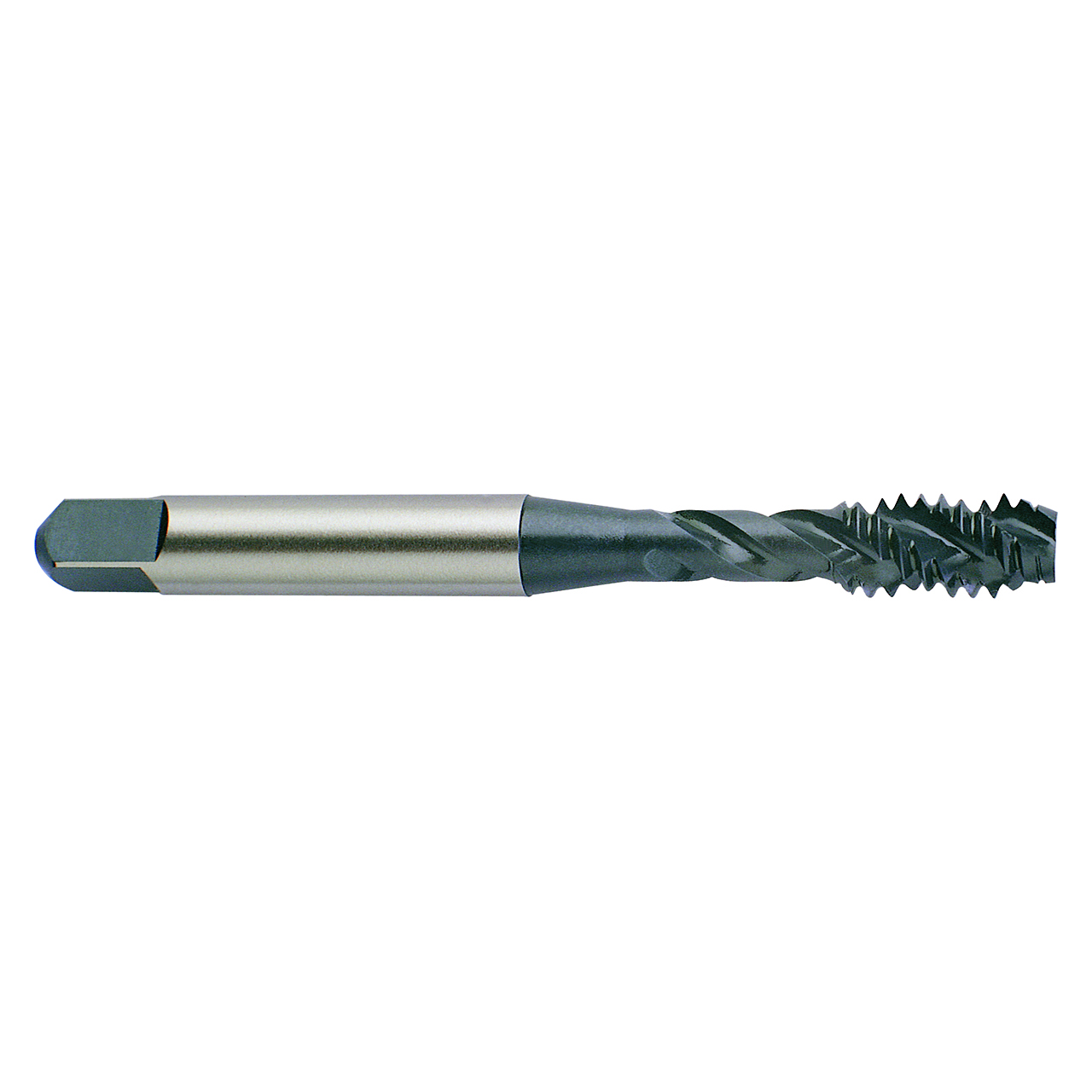 YG1 D4804 | UNF 1" - 12 Size x 18.01mm Thread Length x 20.32mm Shank x 130.30mm OAL x 45 Degree Helix Angle H4 Modified Bottoming Chamfer Type 4 Flute Bright Coated HSSE-V3 D4 Spiral Flute Tap