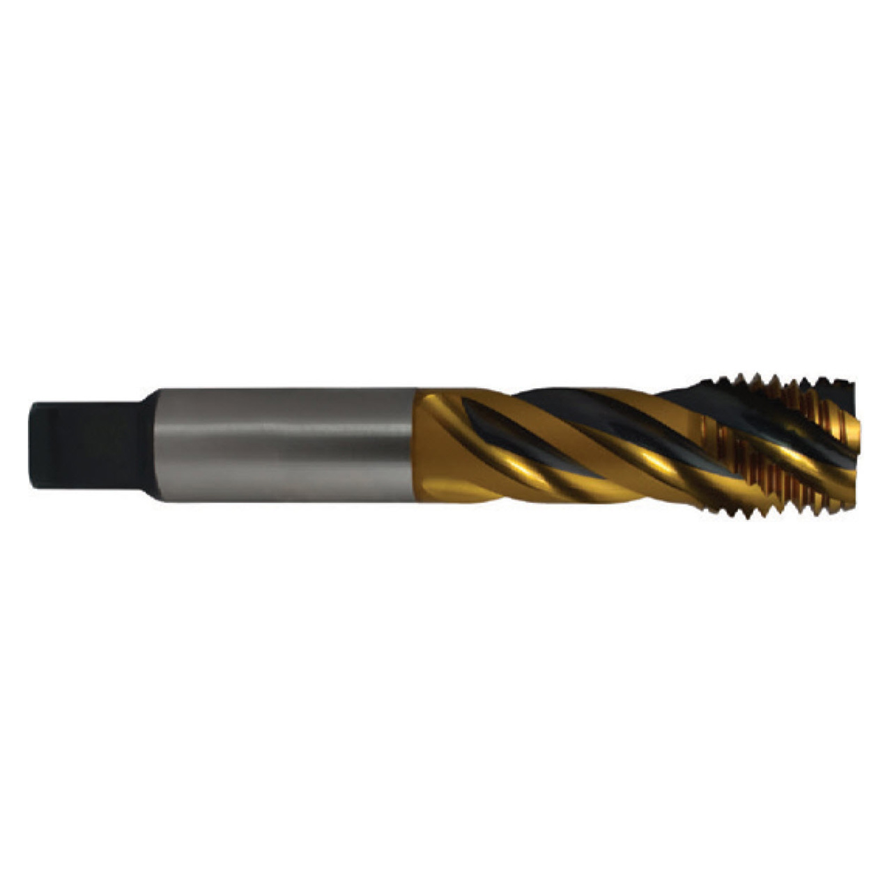 YG1 BGD43H | 2-4-1/2" Thread x 2.2500" Diameter x 1.8940" Shank x 11.0236" OAL 6 Flute Hardslick Coated HSSE-V3 UNC 2B Class Spiral Flute Modified Bottom Tap