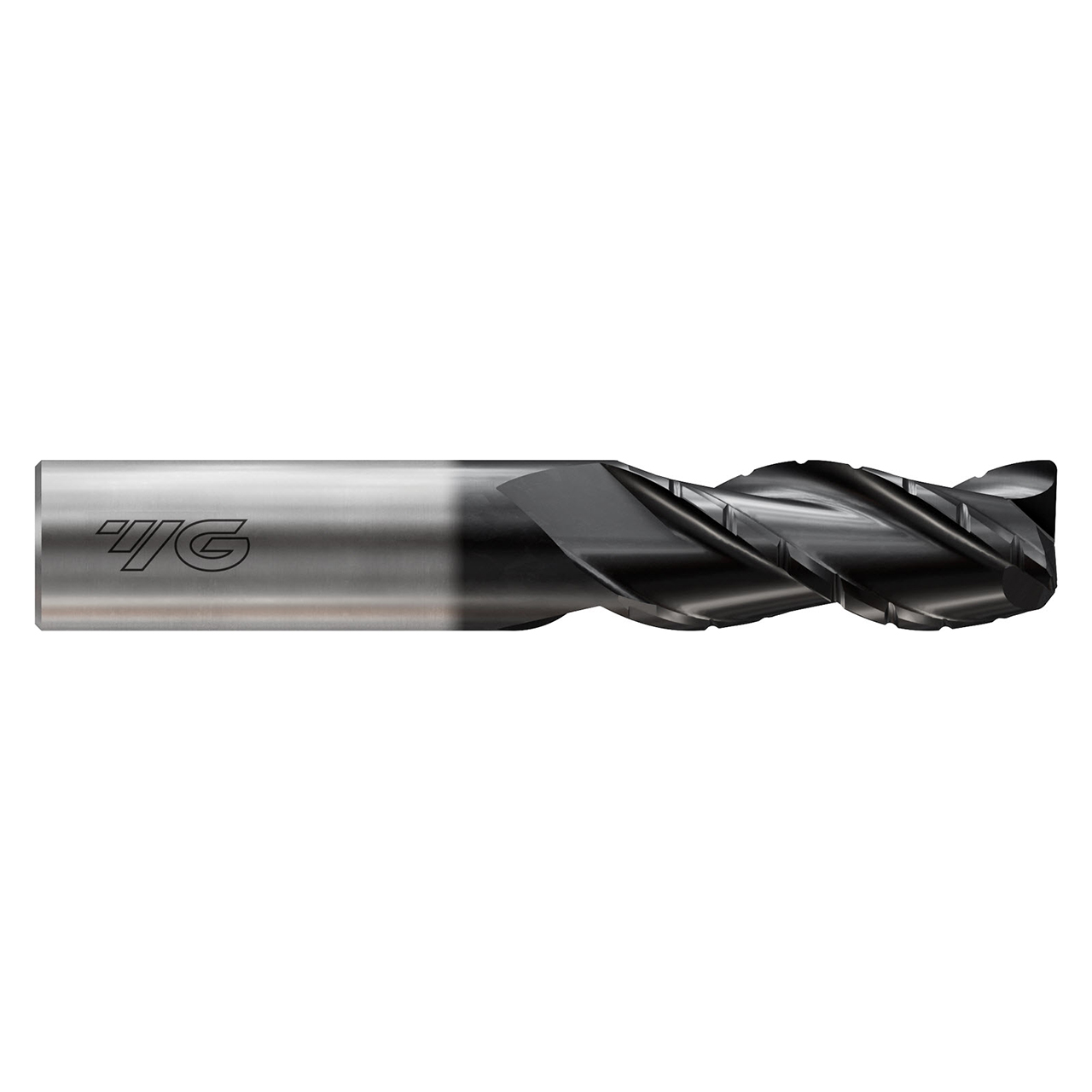 YG1 JAI38910 | 1/4" Diameter x 1/4" Shank x 1-1/4" LOC x 3-1/4" OAL x 0.060" Radius x 37 Degree Helix Angle 3 Flute Super DLC Coated Carbide JAI38 Roughing End Mill