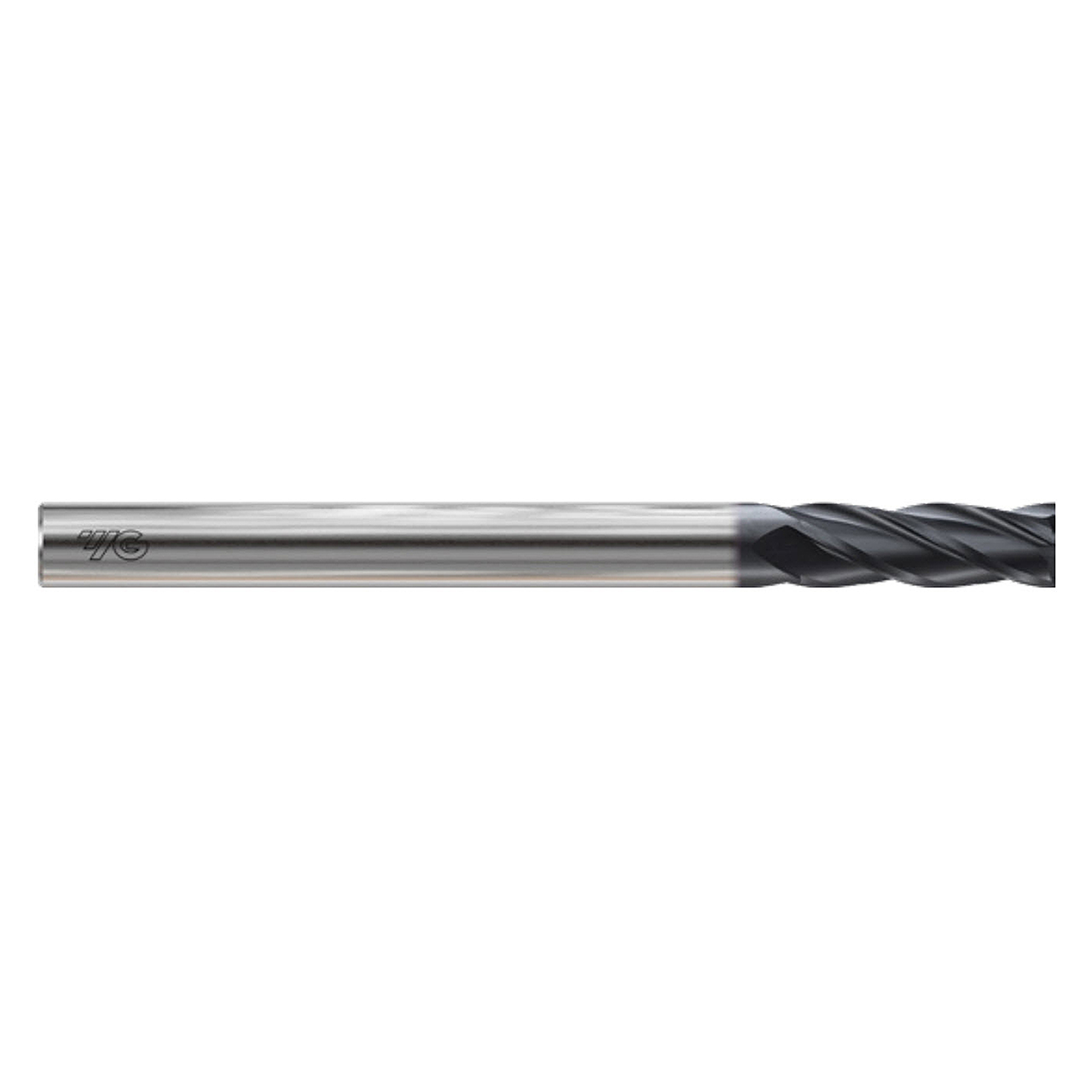 YG1 E5H94024 | 3/8" Diameter x 3/8" Shank x 1" LOC x 4" OAL x 30 Degree Helix Angle 4 Flute Bright Coated Carbide E5H94 Double Ended Square End Mill