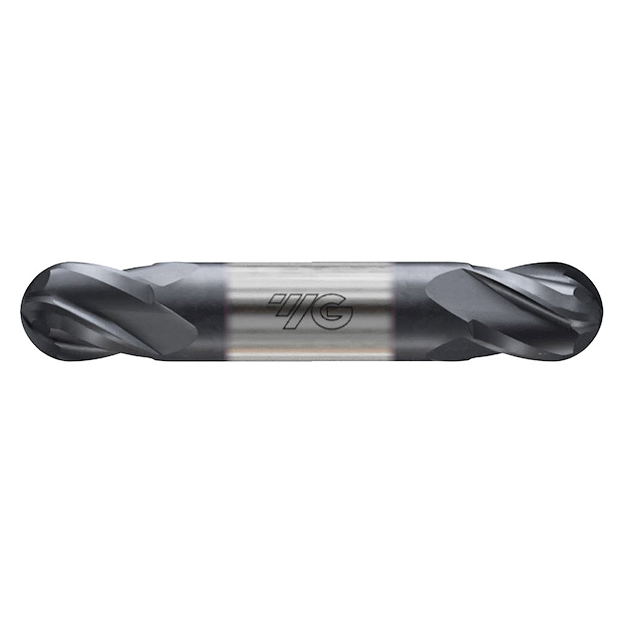 YG1 E5I01905 | 7/32" Diameter x 1/4" Shank x 1/2" LOC x 2-1/2" OAL x 7/64" Radius x 30 Degree Helix Angle 4 Flute Bright Coated Carbide E5I01 Double Ended Ball End Mill