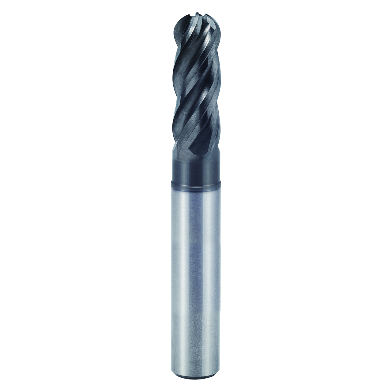 YG1 UGMH10016 | 0.2500" Diameter x 0.2500" Shank x 0.3750" LOC x 4.0000" OAL x 0.1250" Radius 4 Flute Y-Coated Carbide Ball End Mill