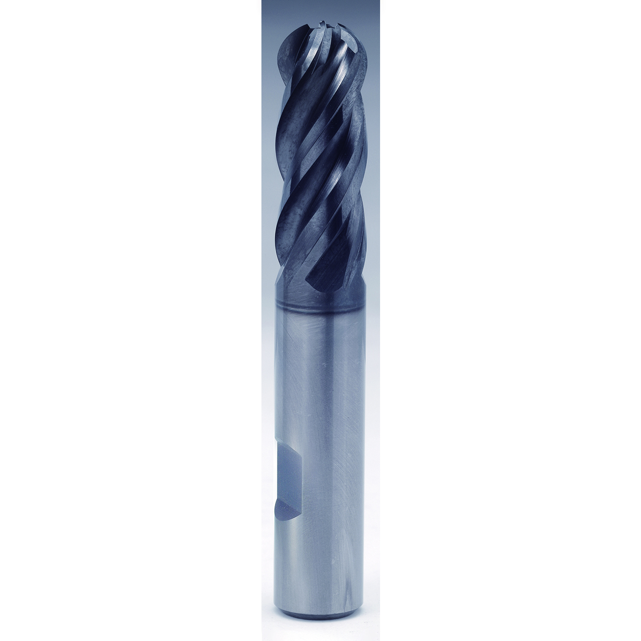 YG1 UGMG54032 | 1/2" Diameter x 1/2" Shank x 1" LOC x 3" OAL x 1/4" Radius x 45 Degree Helix Angle 4 Flute Y-Coated Carbide UGMG54 Ball End Mill
