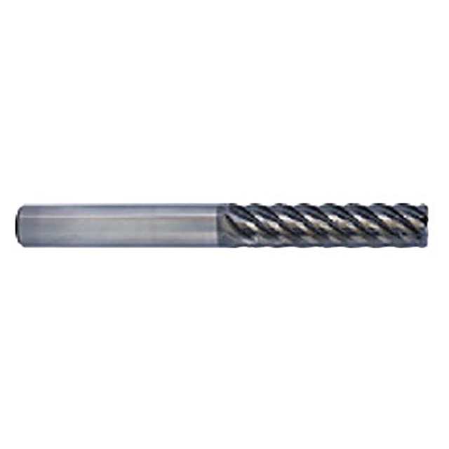 YG1 GMH72911 | 1/2" Diameter x 1/2" Shank x 2" LOC x 4" OAL x 0.030" Radius x 45 Degree Helix Angle 6 Flute Y-Coated Carbide GMH72 Chip Splitter Corner Radius End Mill