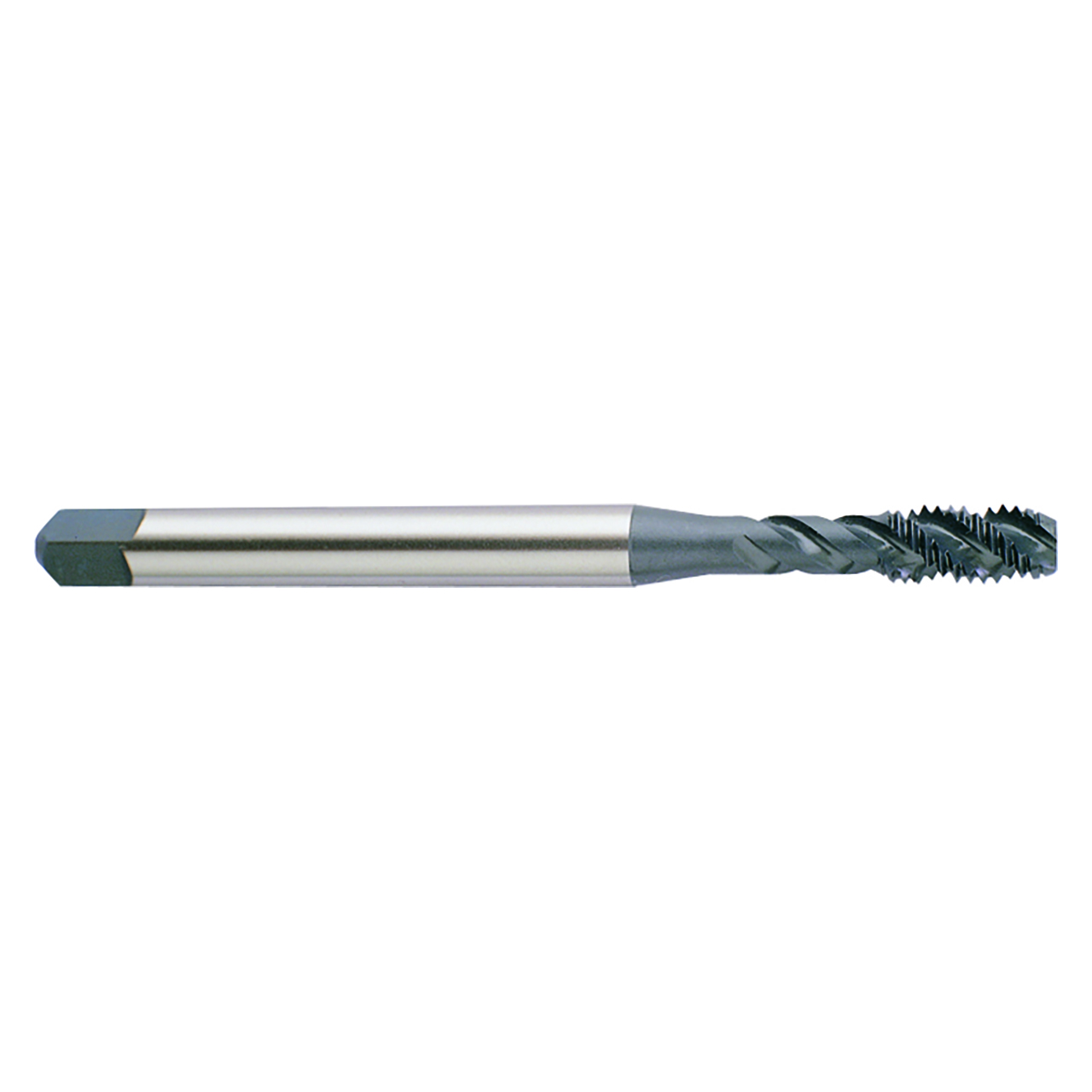 YG1 BS284 | M5x0.8 Thread x 0.1969" Diameter x 0.1940" Shank x 2.3800" OAL 45 Degree 3 Flute Steam Oxide Coated D4 HSSE-V3 Spiral Flute Modified Bottoming Tap