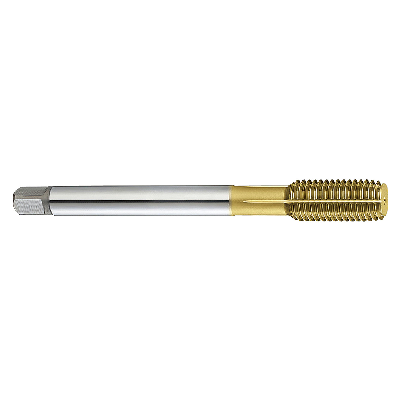YG1 TTS68465 | UNF 5/16"-24 Size x 10.59mm Thread Length x 8.08mm Shank x 69.09mm OAL x 45 Degree Helix Angle H5 5 Flute TIN Coated HSS-PM TTS68 Thread Forming Tap