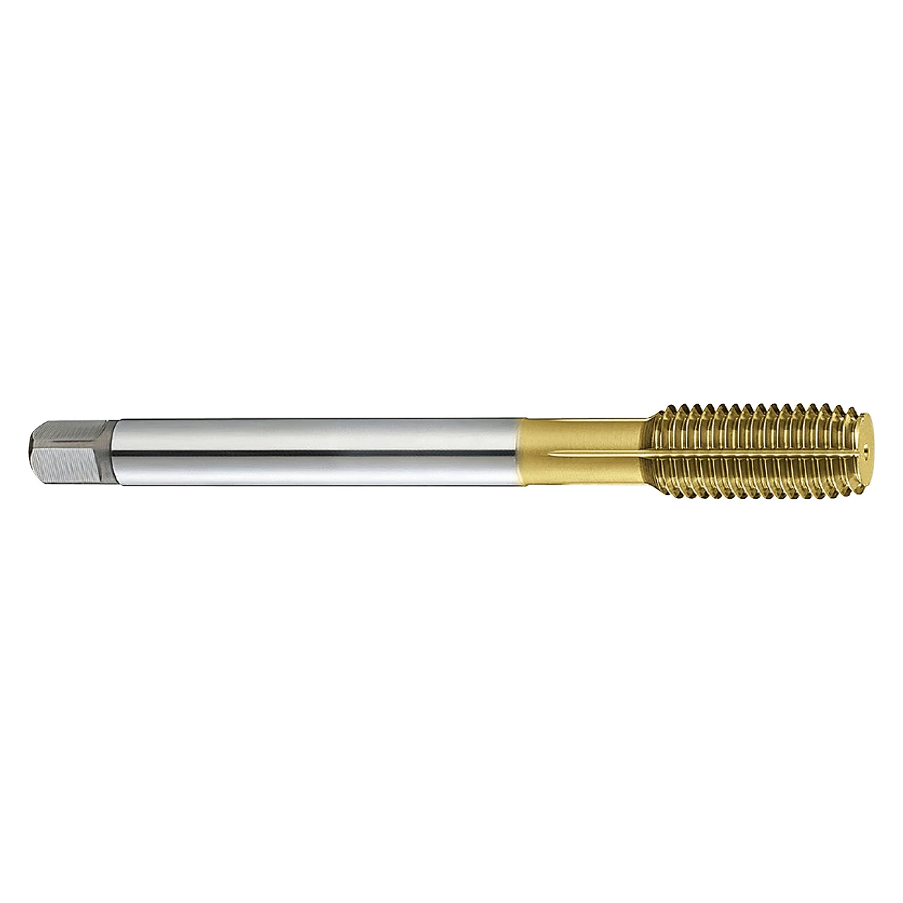 YG1 TTS68640 | 0.6250" Diameter x 0.4800" Shank x 3.8100" OAL 8 Flute TIN Coated HSS-PM Thread Forming Tap
