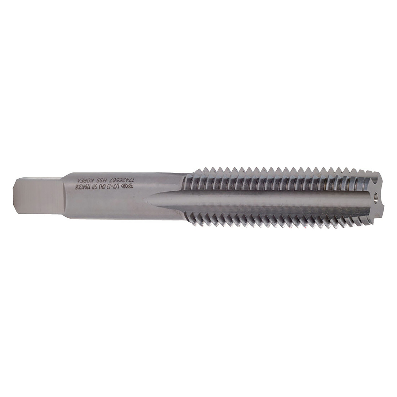 YG1 T7405427 | 0.4776" Diameter x 0.3670" Shank x 3.3800" OAL 3 Flute Bright Coated HSS Hand STI Tap
