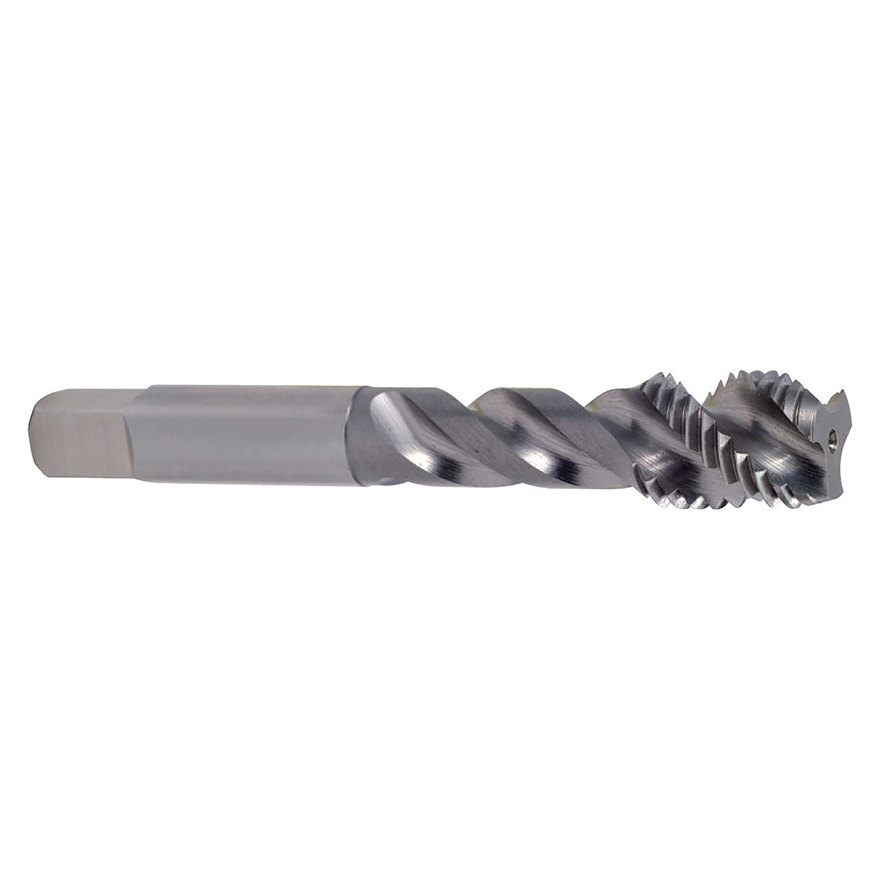 YG1 T7406282 | UNC #8 - 32 Size x 0.354" Thread Length x 0.220" Shank x 2.380" OAL x 50 Degree Helix Angle H2 Bottoming Chamfer 3 Flute Bright Coated HSS T7406 Screw Thread Insert