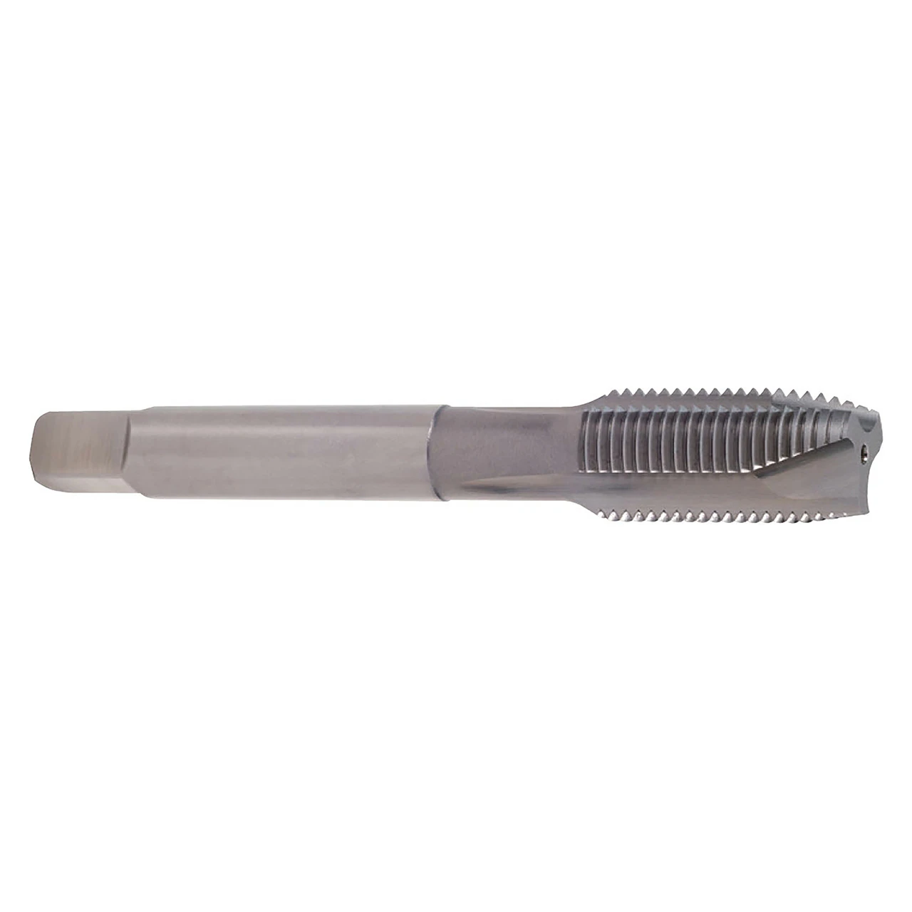 YG1 T7436422 | UNF 1/4" - 28 Size x 0.669" Thread Length x 0.318" Shank x 2.720" OAL H2 Plug Chamfer 3 Flute Bright Coated HSS T7436 Spiral Point Tap