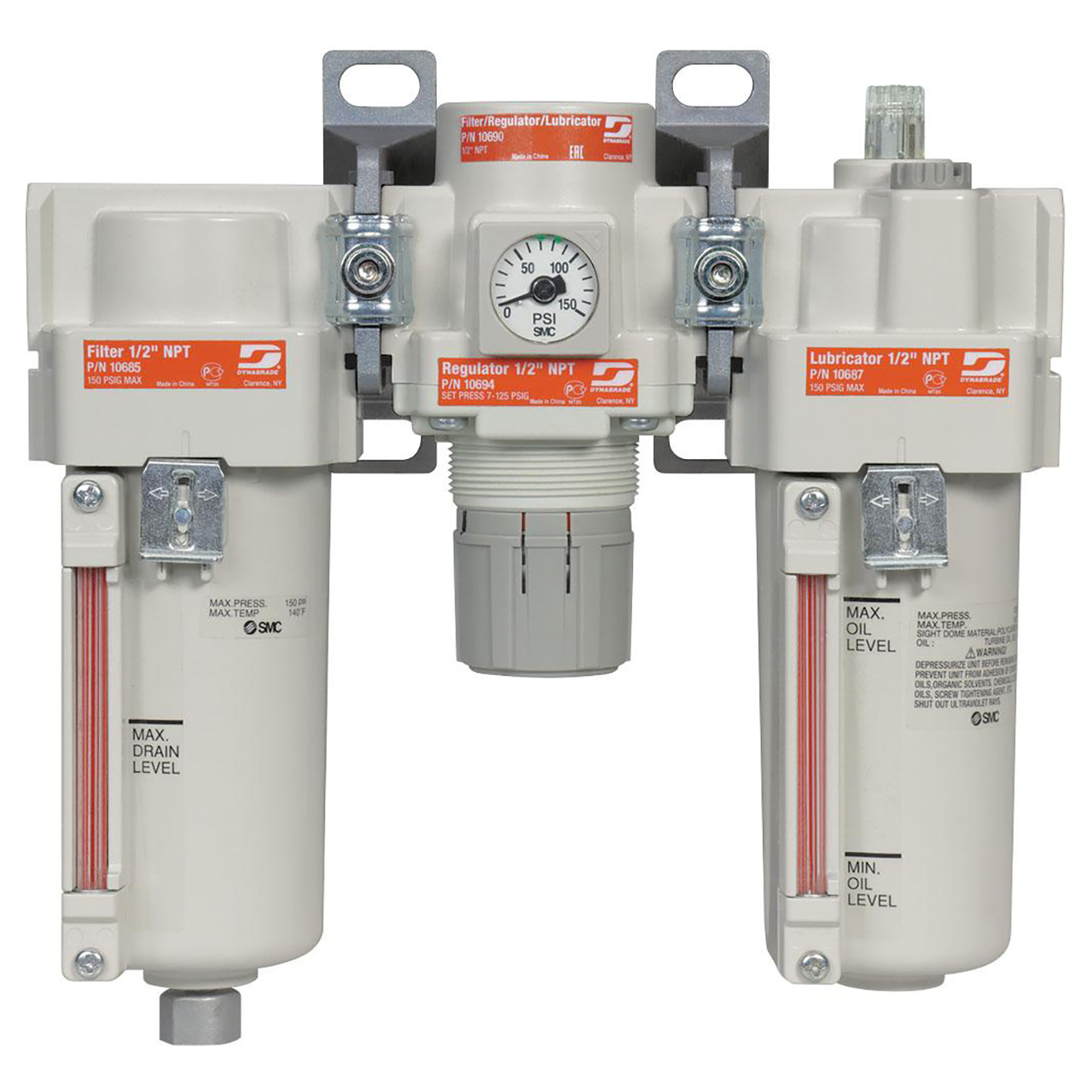 Dynabrade 10690 | 1/2" NPT Thread Filter/Regulator/Lubricator Unit