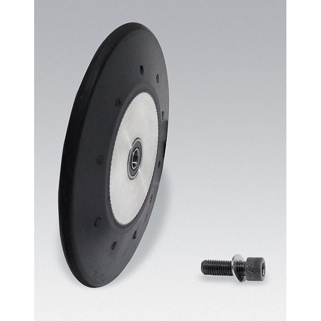 Dynabrade 11638 | 4" OD x 5/8" ID x 1/2" Width Radiused 70 Duro Rubber Contact Wheel Assembly