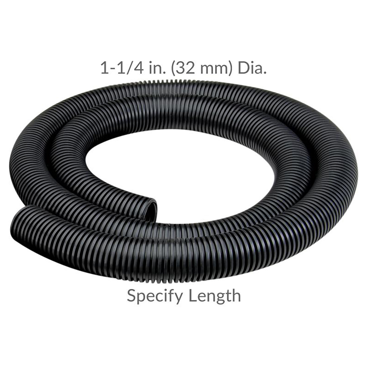 Dynabrade 31920 | 1-1/4" Hose Diameter Black Vacuum Conductive Hose
