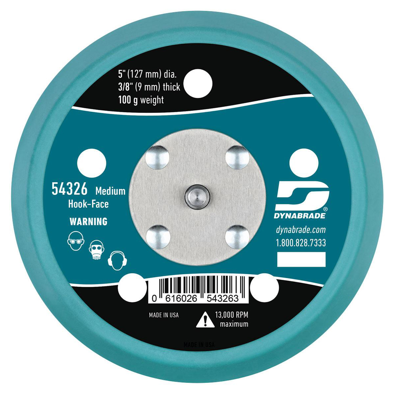 Dynabrade 54326 | 5" Diameter Hook-Face Vacuum Disc Pad